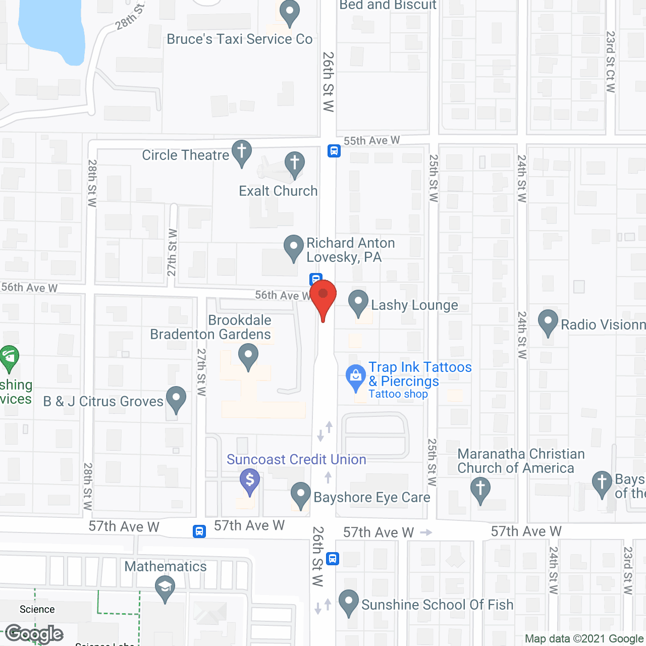 Map of the neighborhood around Brookdale Bradenton Gardens