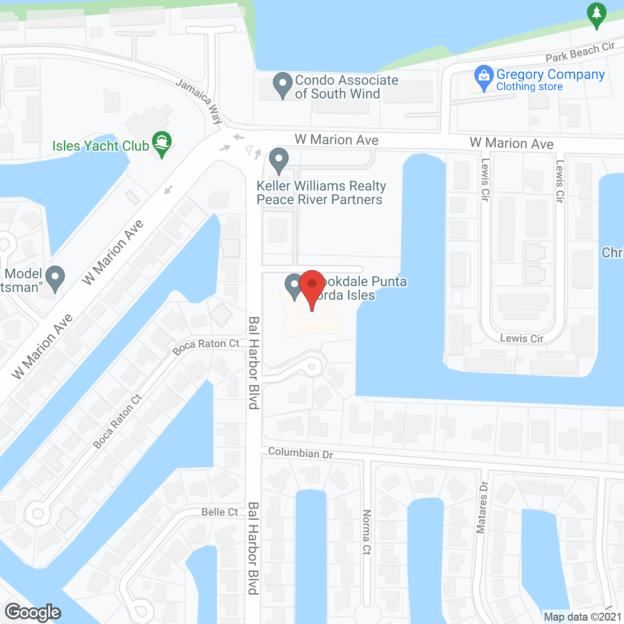 Map of the neighborhood around Brookdale Punta Gorda Isles