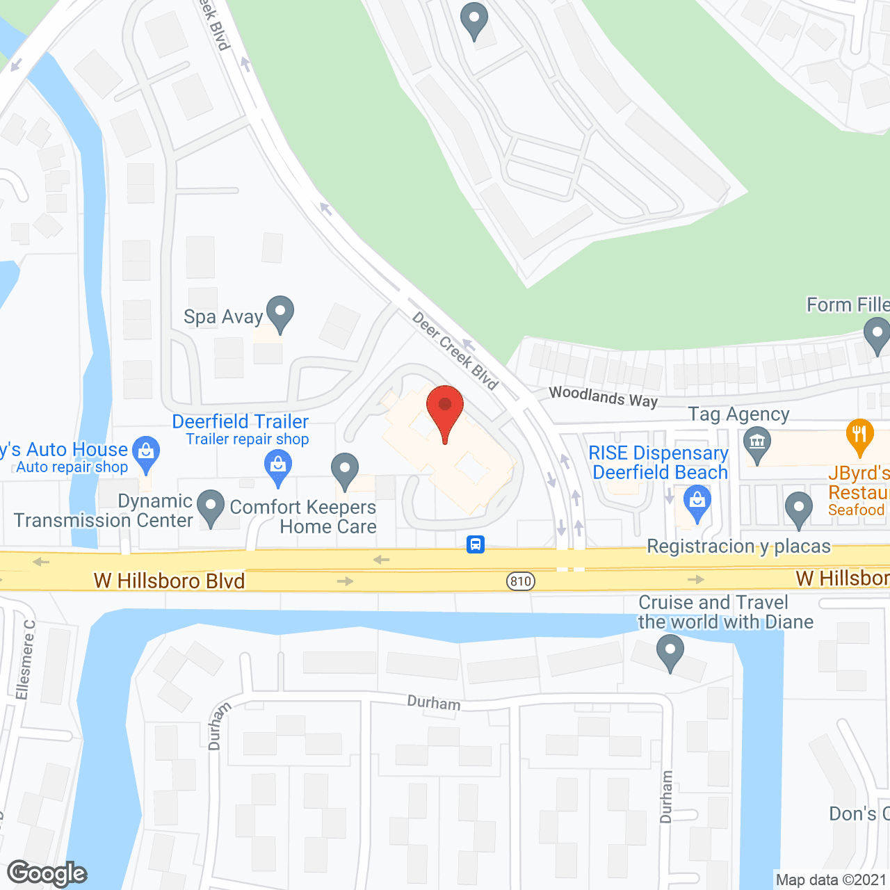 Map of the neighborhood around Brookdale Deer Creek