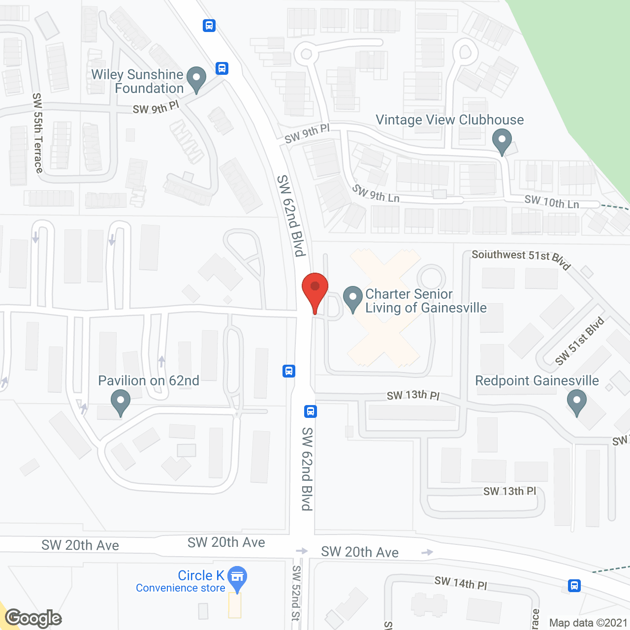 Map of the neighborhood around Charter Senior Living of Gainesville