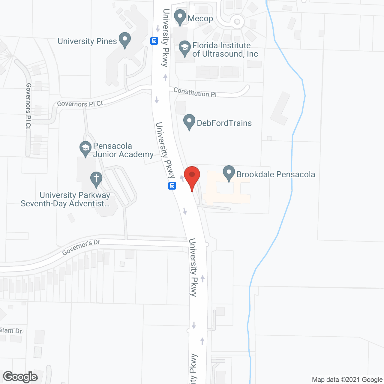 Map of the neighborhood around Brookdale Pensacola