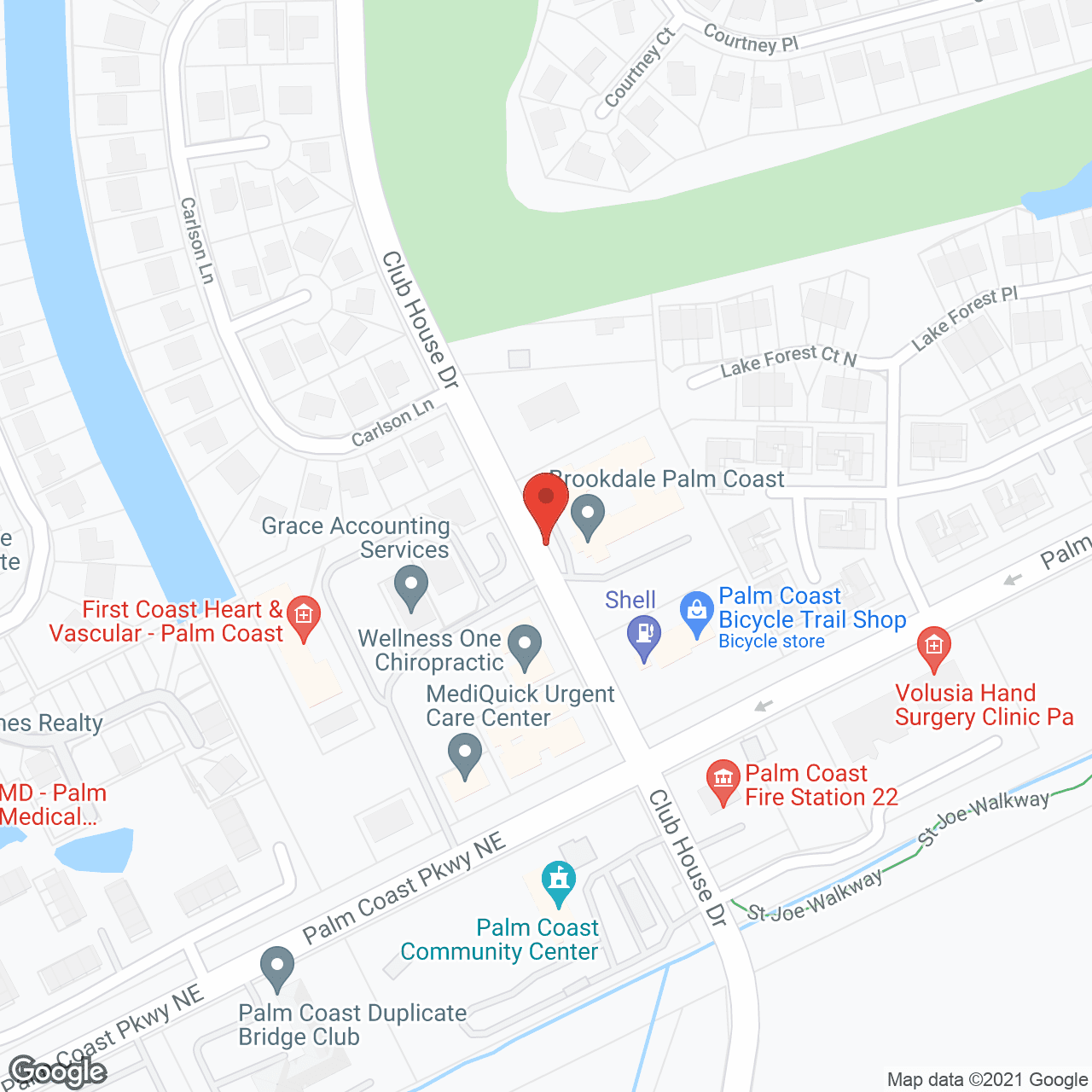 Map of the neighborhood around Brookdale Palm Coast