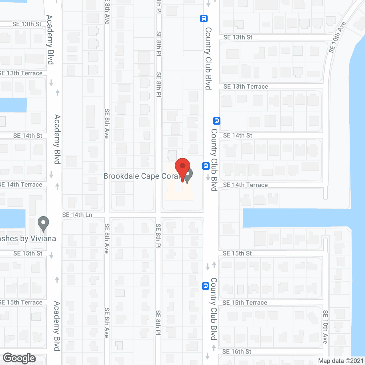 Map of the neighborhood around Brookdale Cape Coral