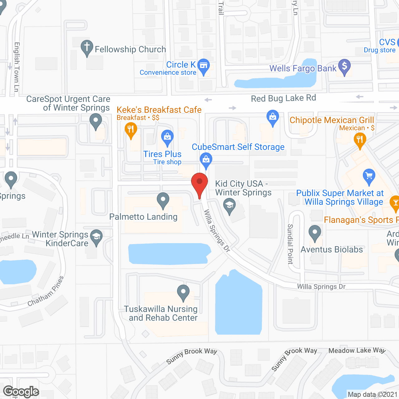 Map of the neighborhood around Palmetto Landing