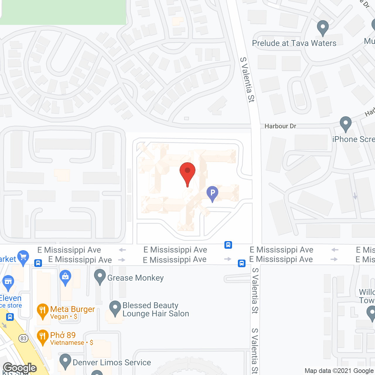 Map of the neighborhood around The Courtyards at Mountain View