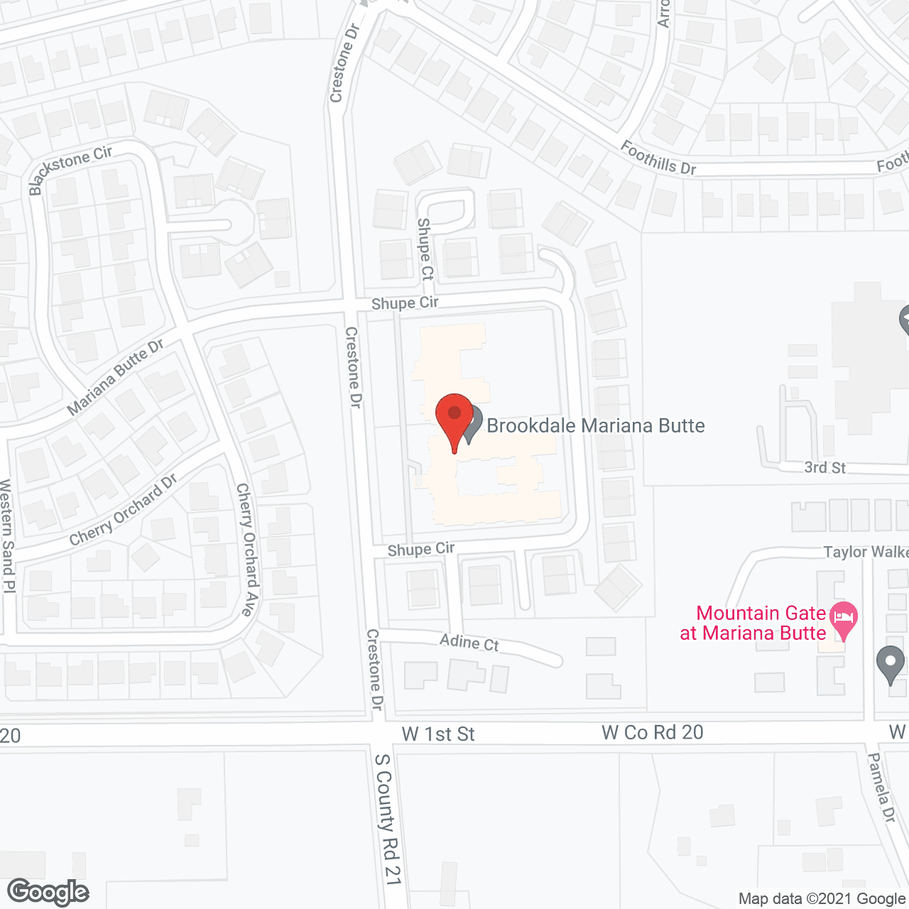 Map of the neighborhood around Brookdale Mariana Butte