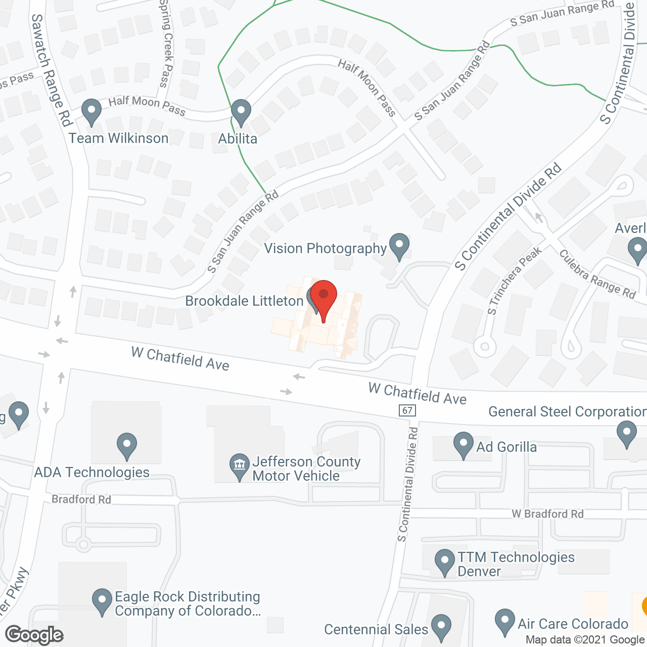 Map of the neighborhood around Brookdale Littleton