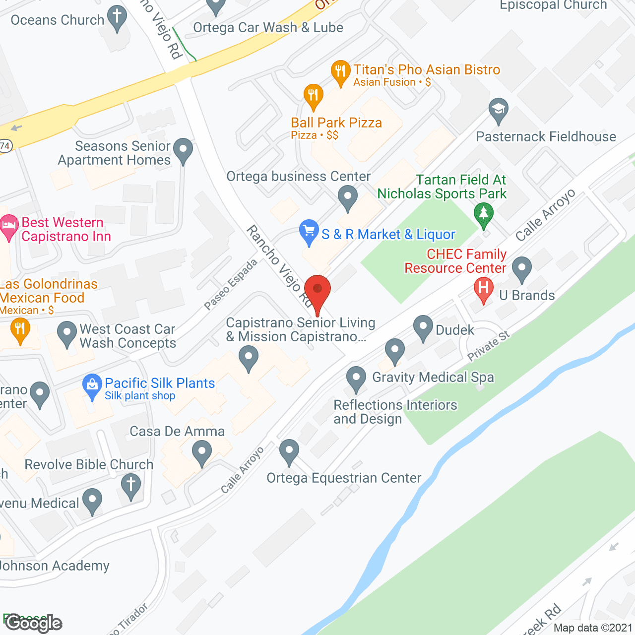 Map of the neighborhood around Capistrano Senior Living