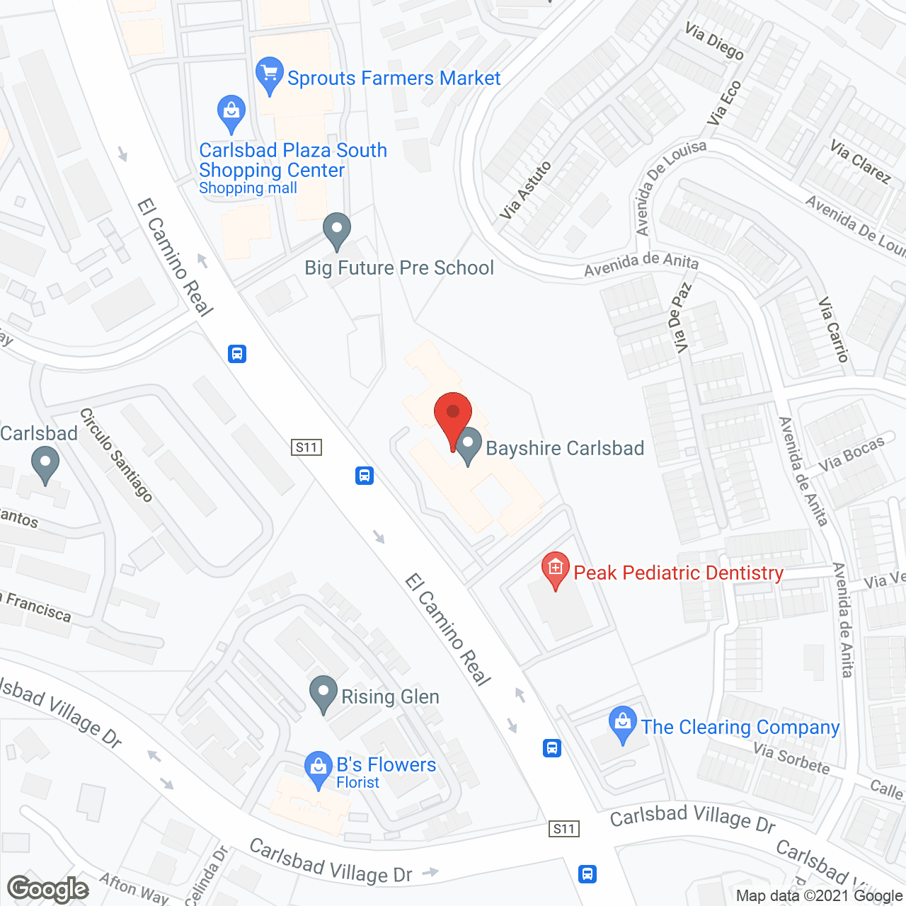 Map of the neighborhood around Bayshire Carlsbad