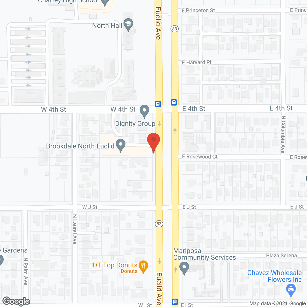 Map of the neighborhood around Brookdale North Euclid
