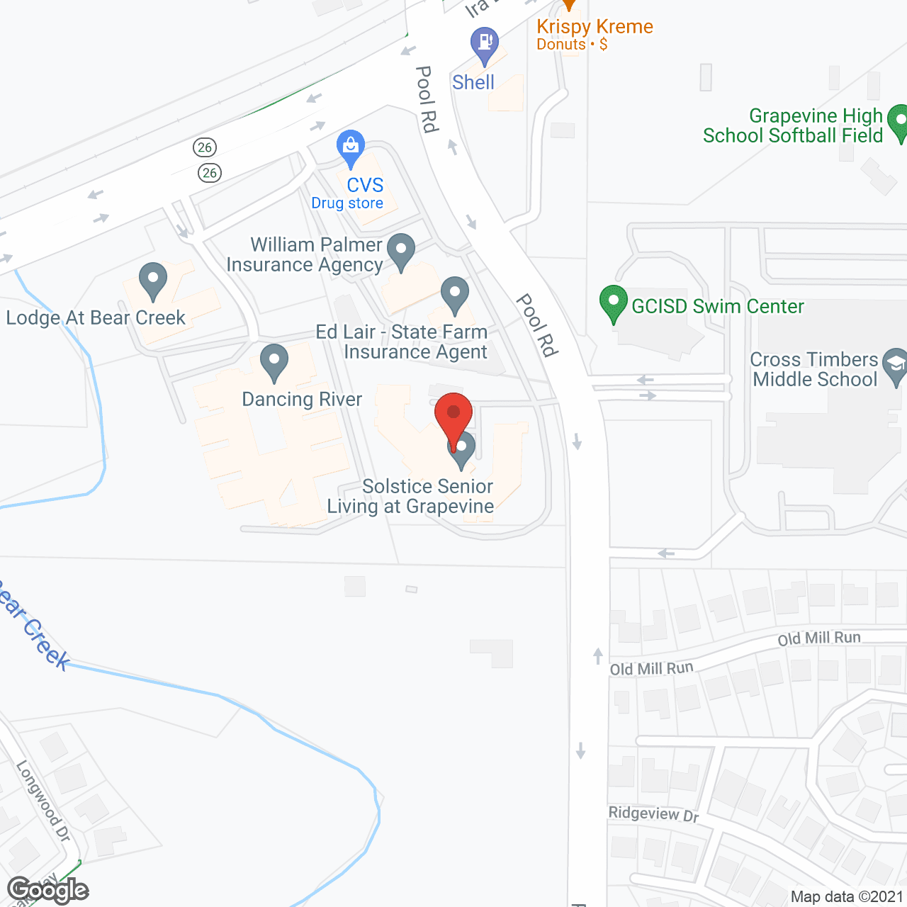 Map of the neighborhood around Solstice Senior Living at Grapevine