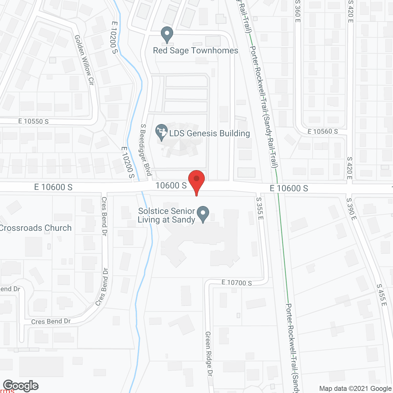 Map of the neighborhood around Solstice Senior Living at Sandy