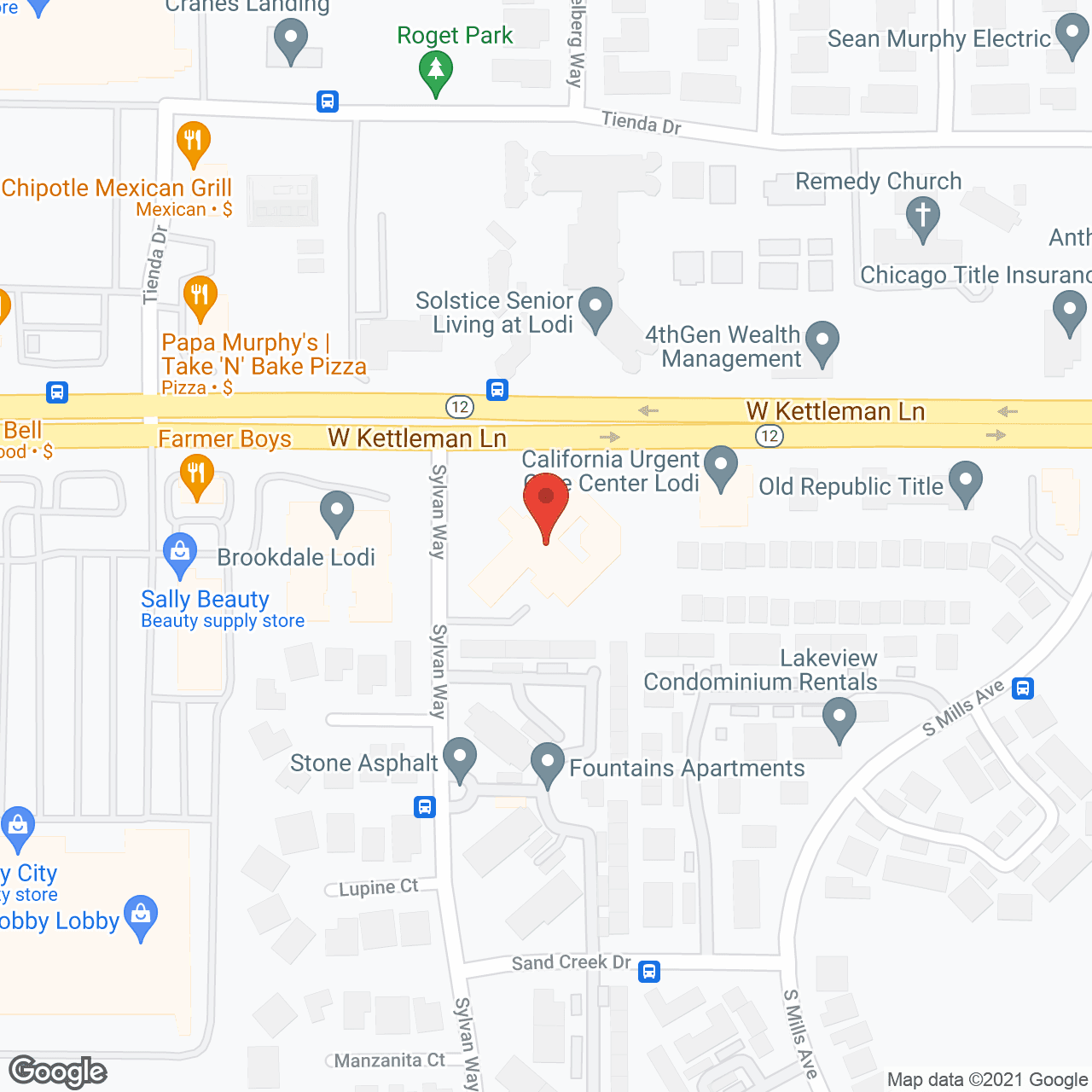 Map of the neighborhood around Brookdale Kettleman Lane