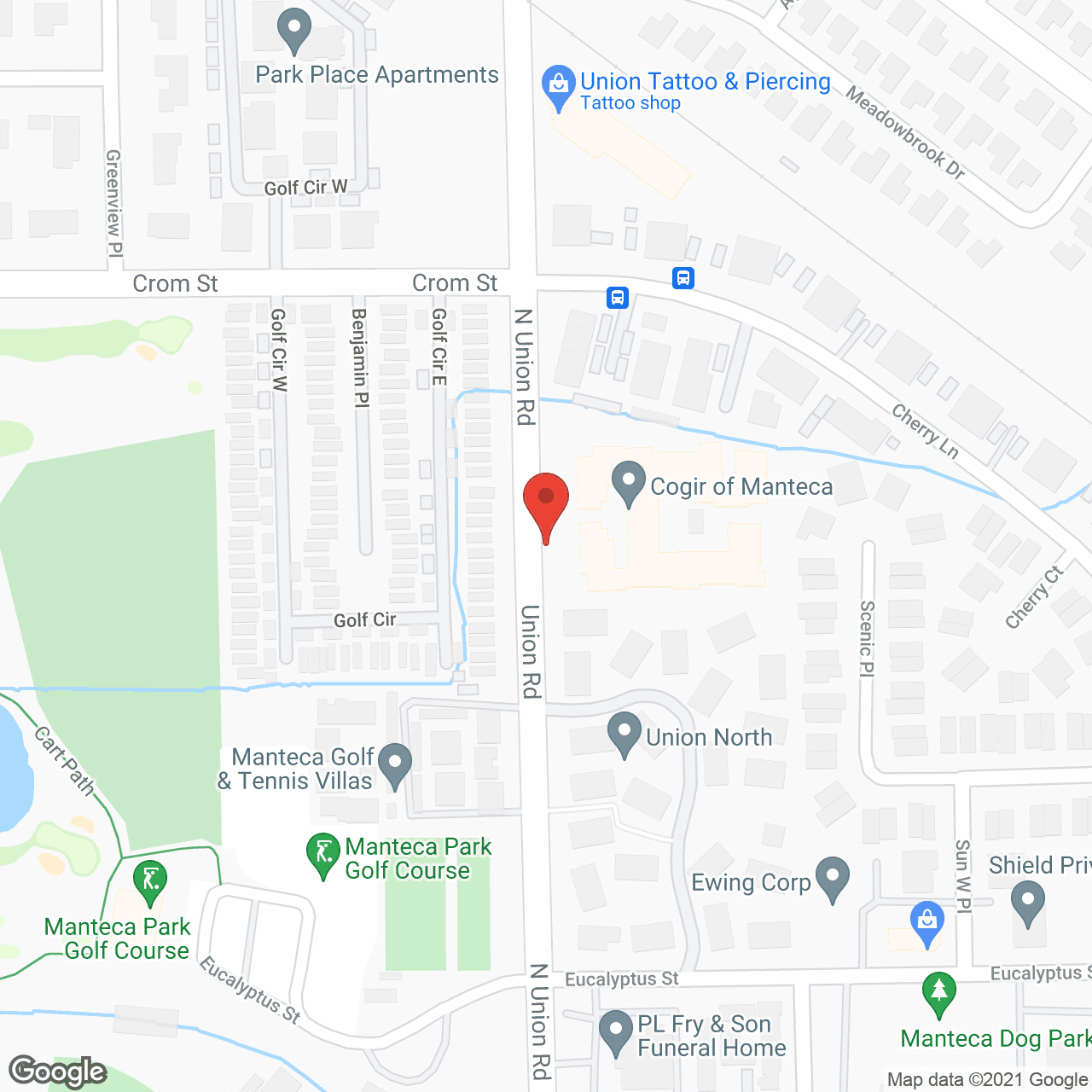 Map of the neighborhood around Cogir of Manteca Senior Living