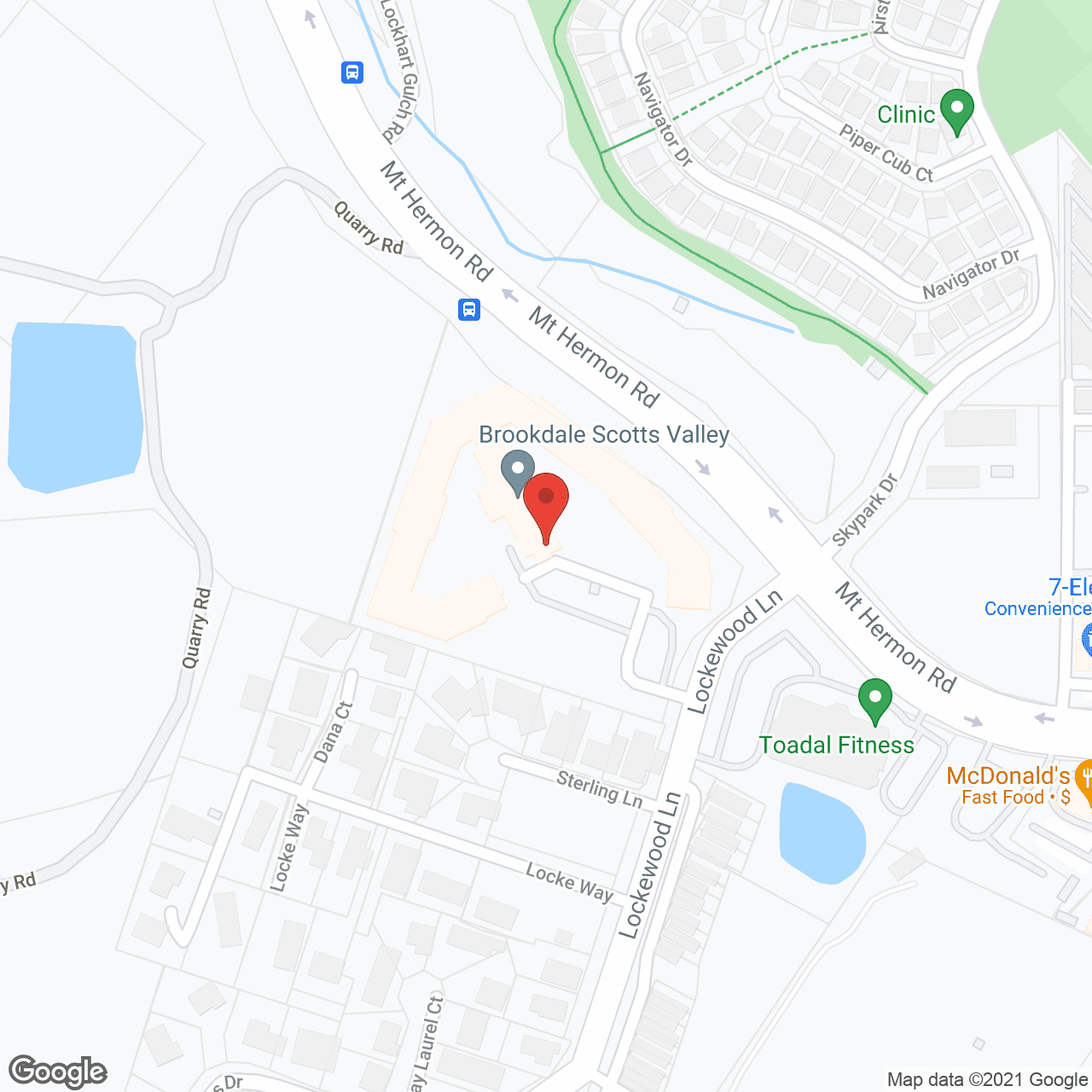 Map of the neighborhood around Brookdale Scotts Valley