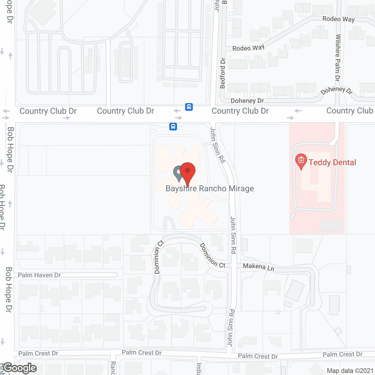 Map of the neighborhood around Bayshire Rancho Mirage