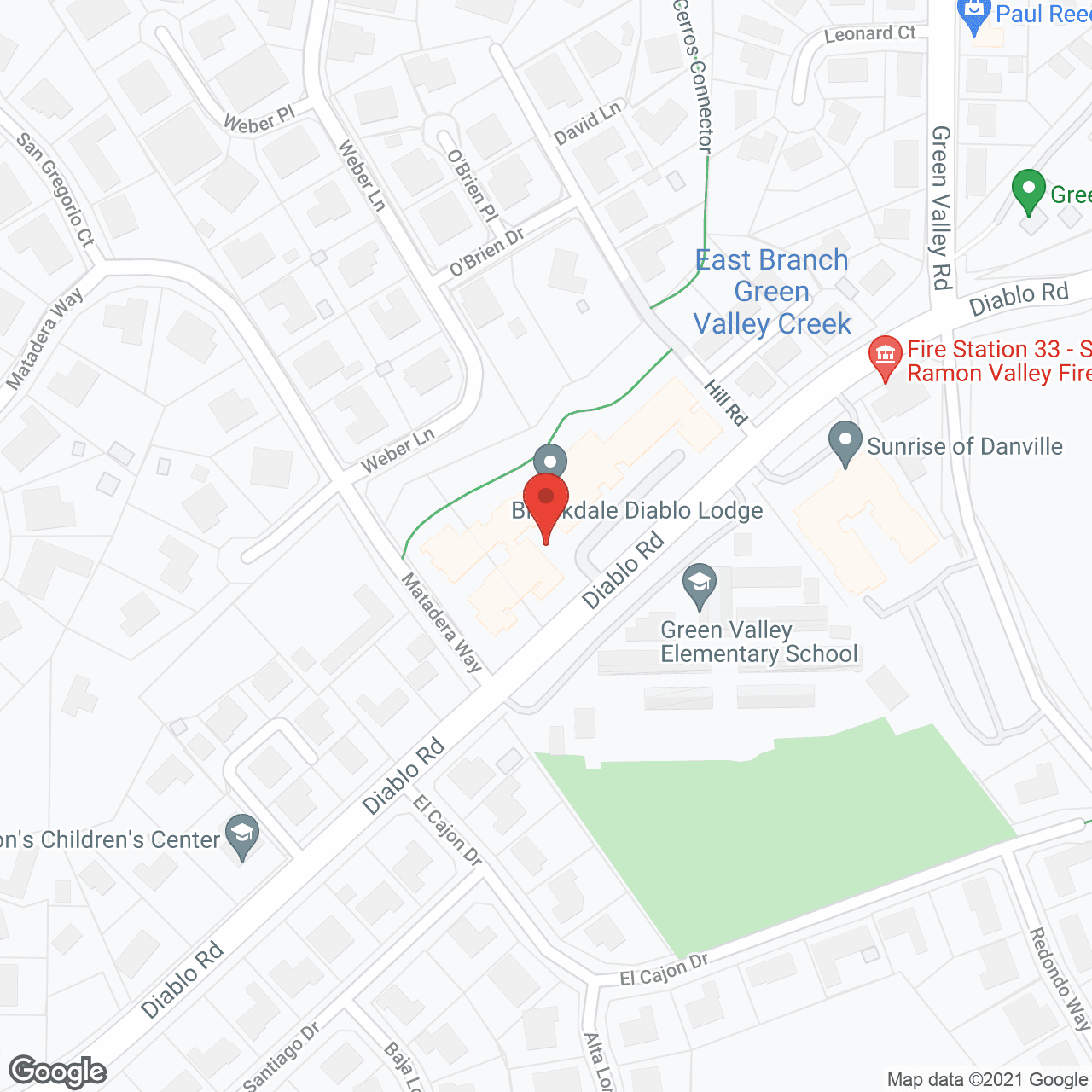 Map of the neighborhood around Brookdale Diablo Lodge