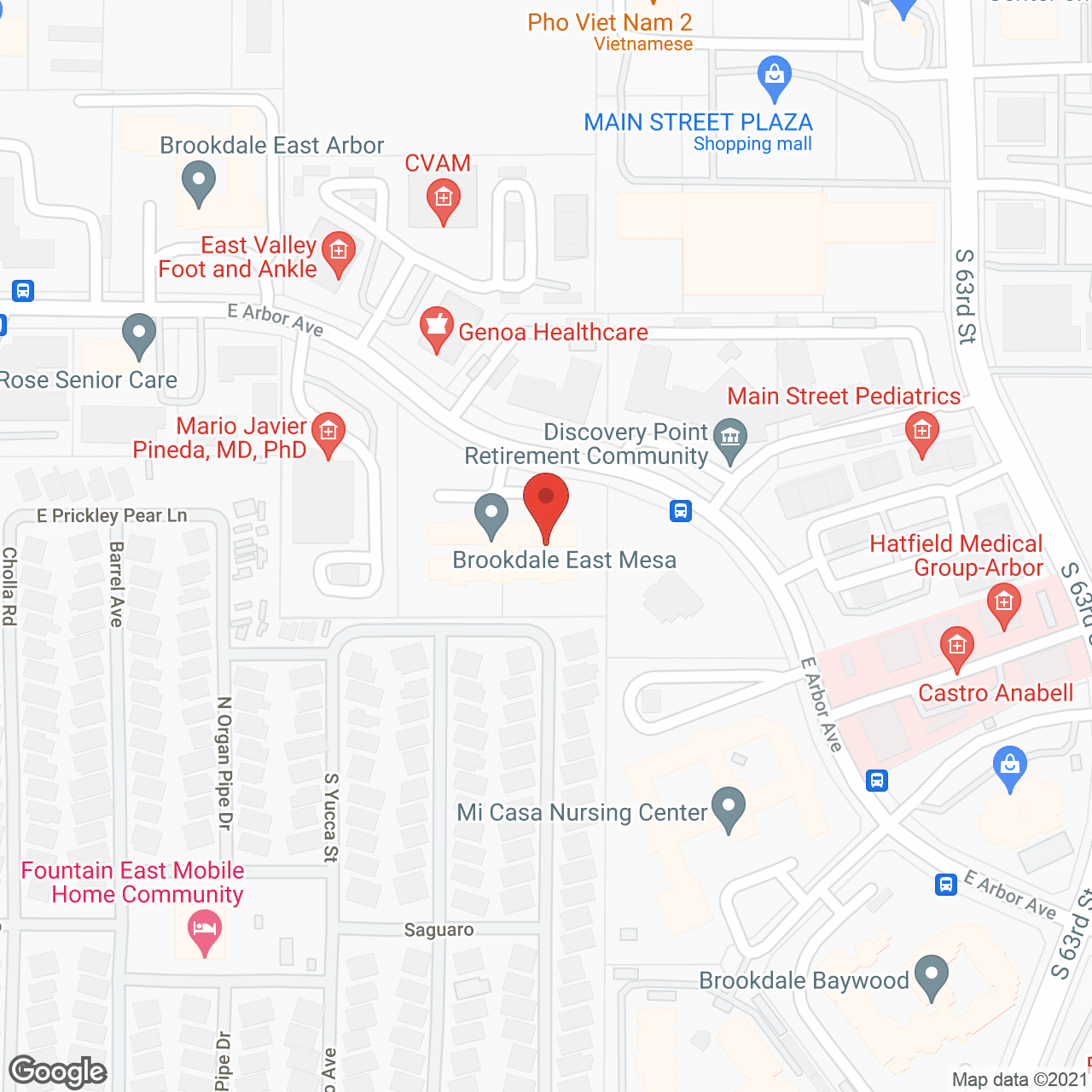 Map of the neighborhood around Brookdale East Mesa