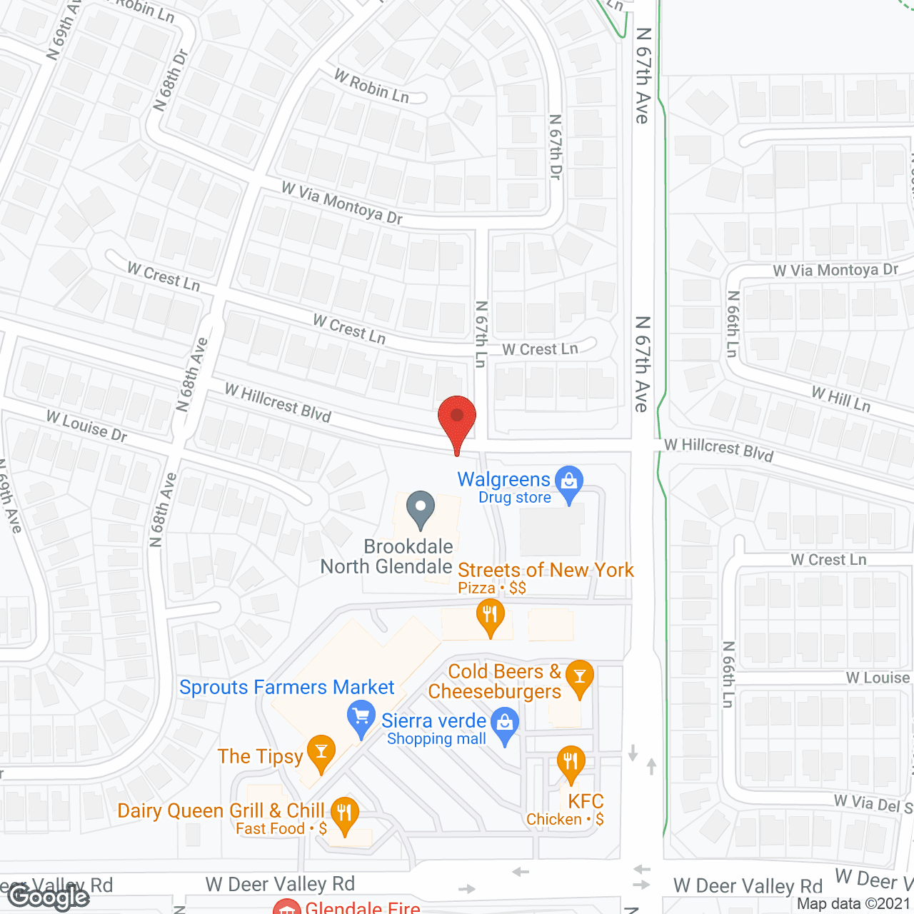 Map of the neighborhood around Brookdale North Glendale