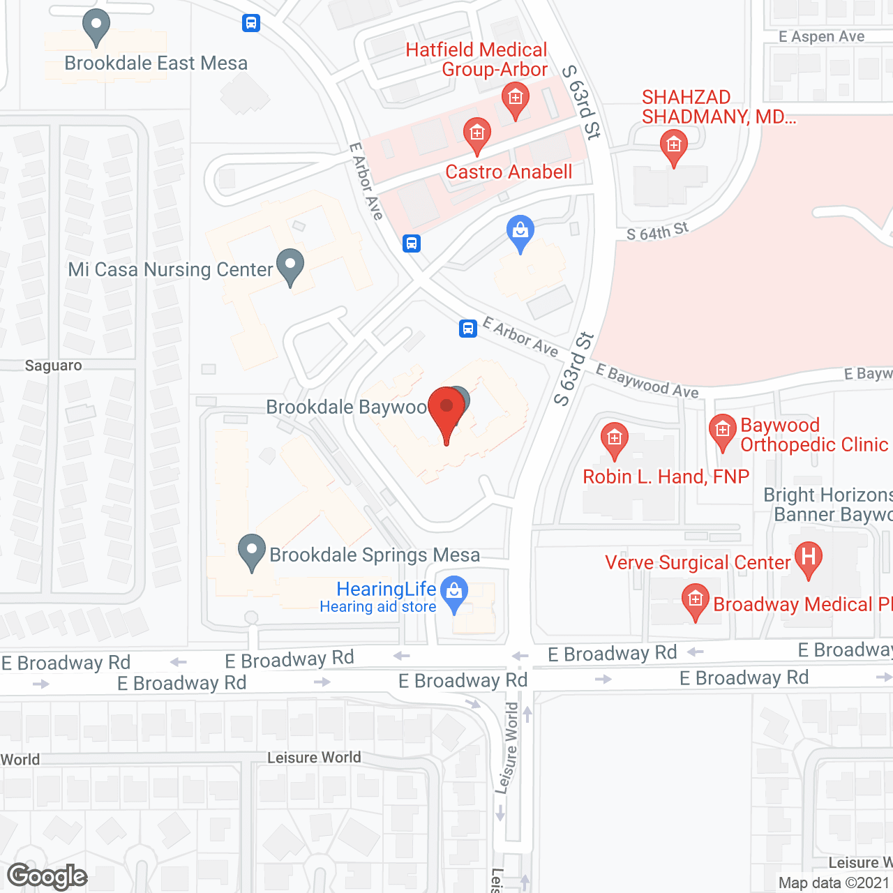 Map of the neighborhood around Brookdale Baywood