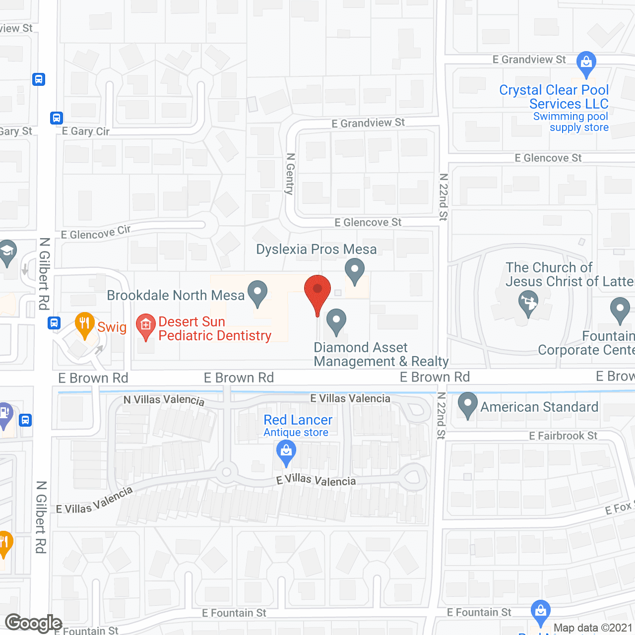 Map of the neighborhood around Brookdale North Mesa
