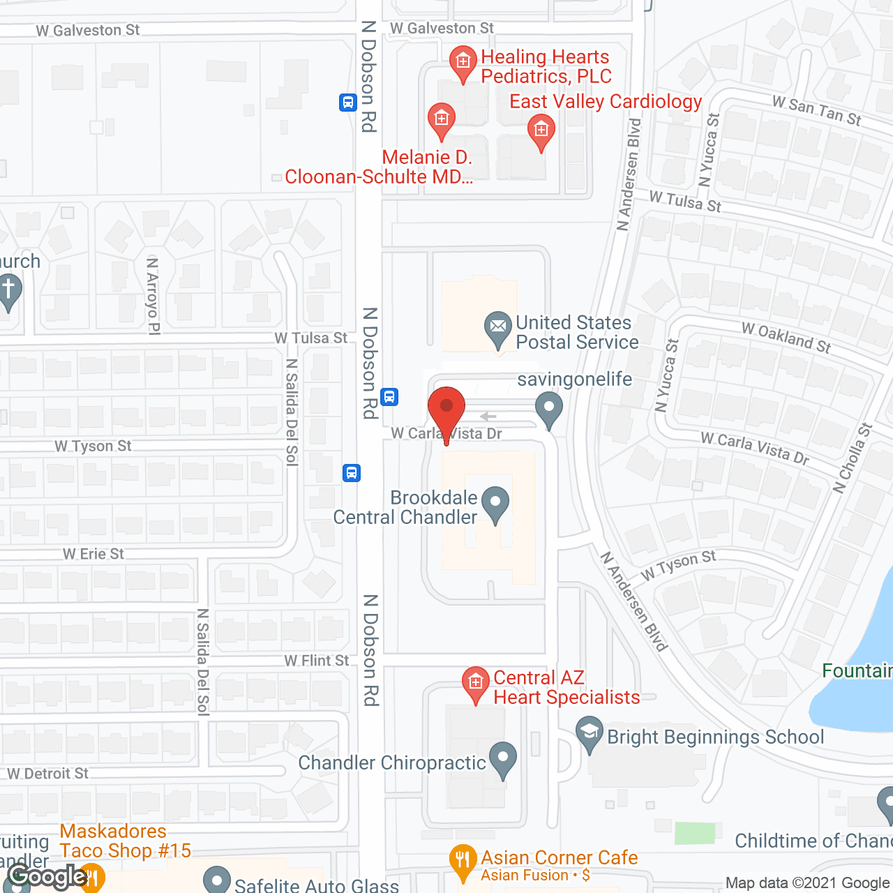 Map of the neighborhood around Brookdale Central Chandler
