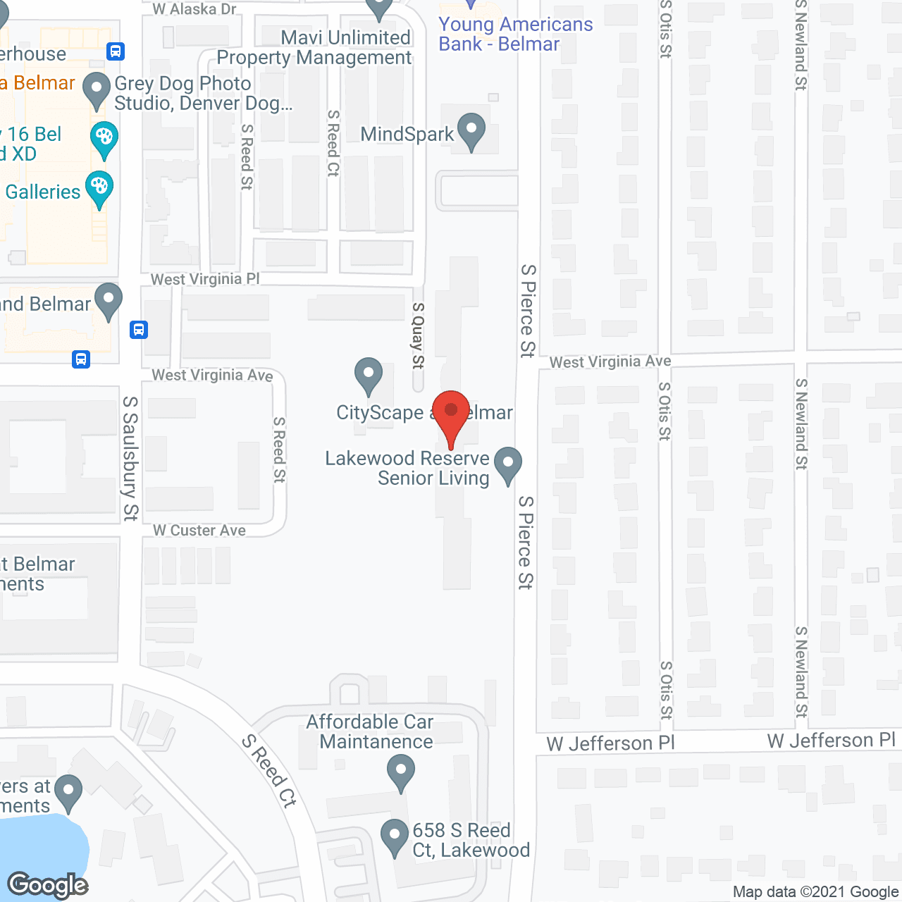 Map of the neighborhood around Lakewood Reserve