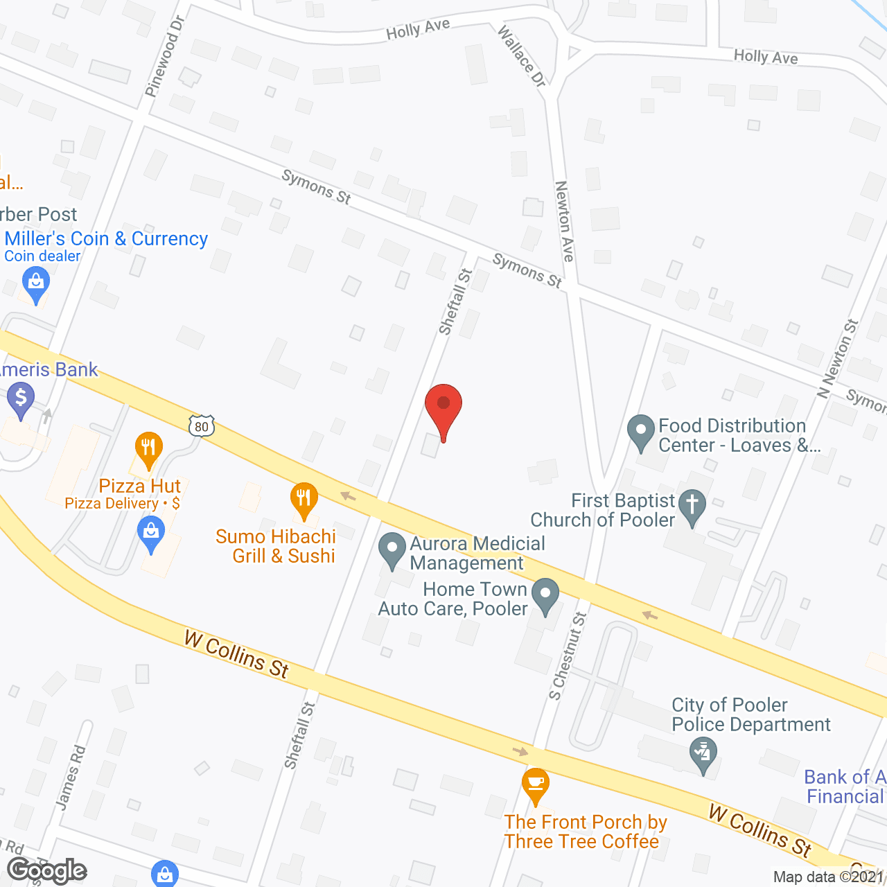 Map of the neighborhood around Legacy Savannah Quarters