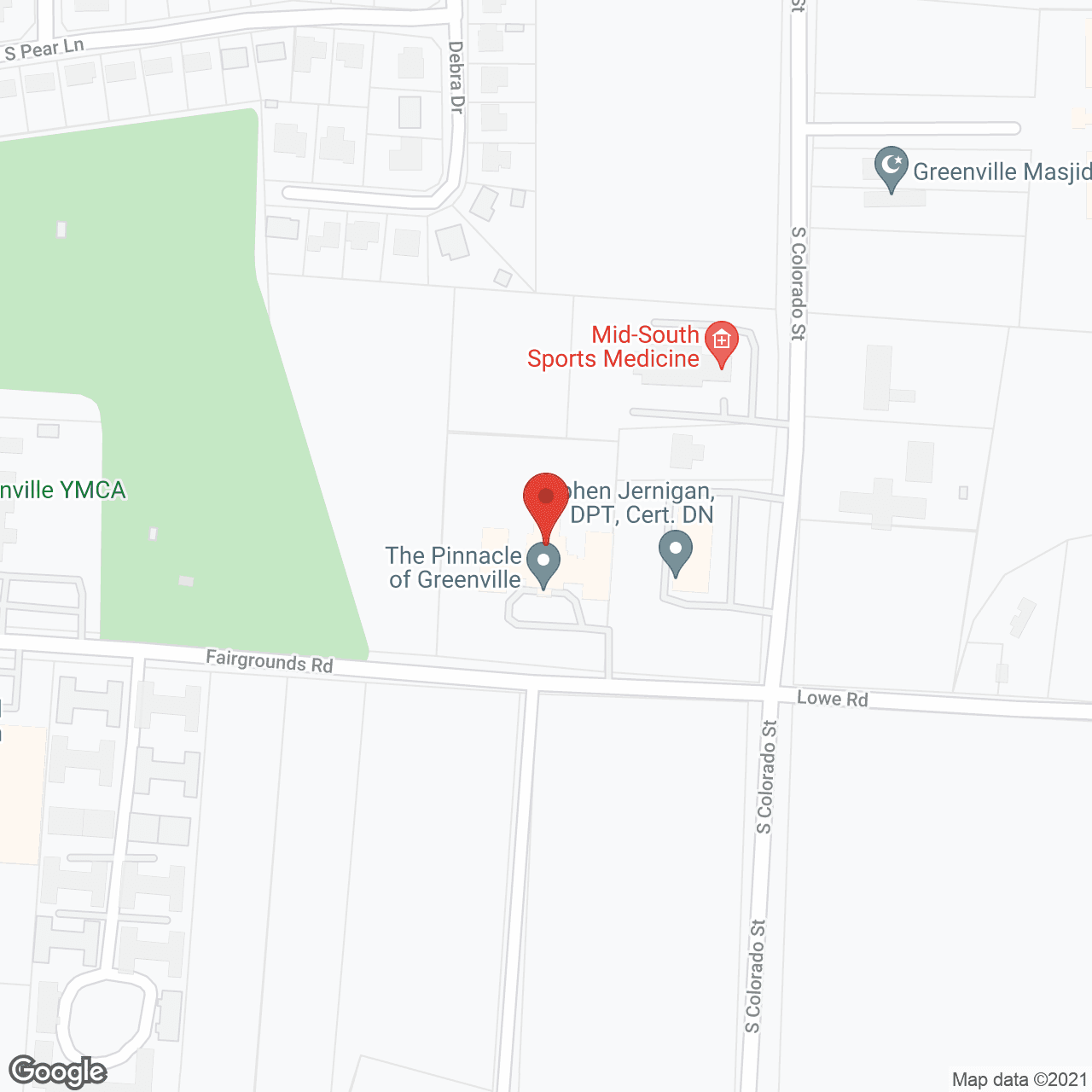 Map of the neighborhood around Wellington Place of Greenville