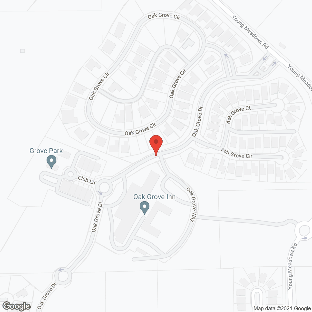 Map of the neighborhood around Oak Grove Inn