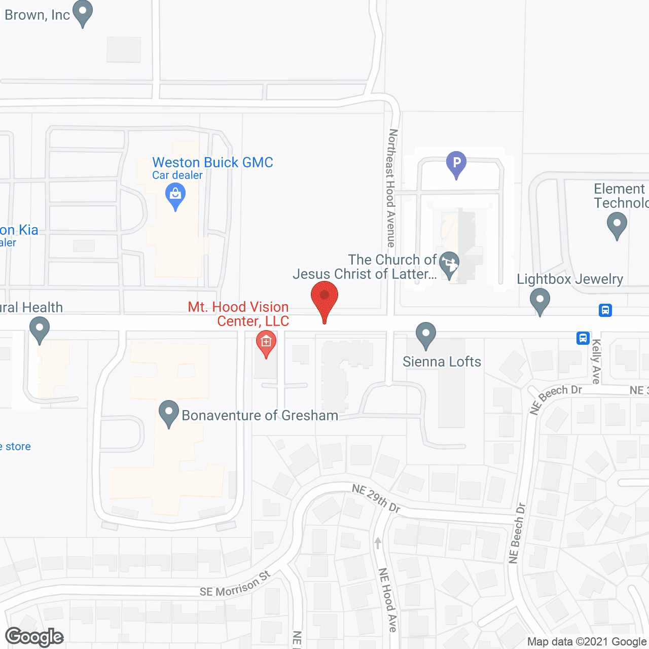 Map of the neighborhood around Bonaventure of Gresham