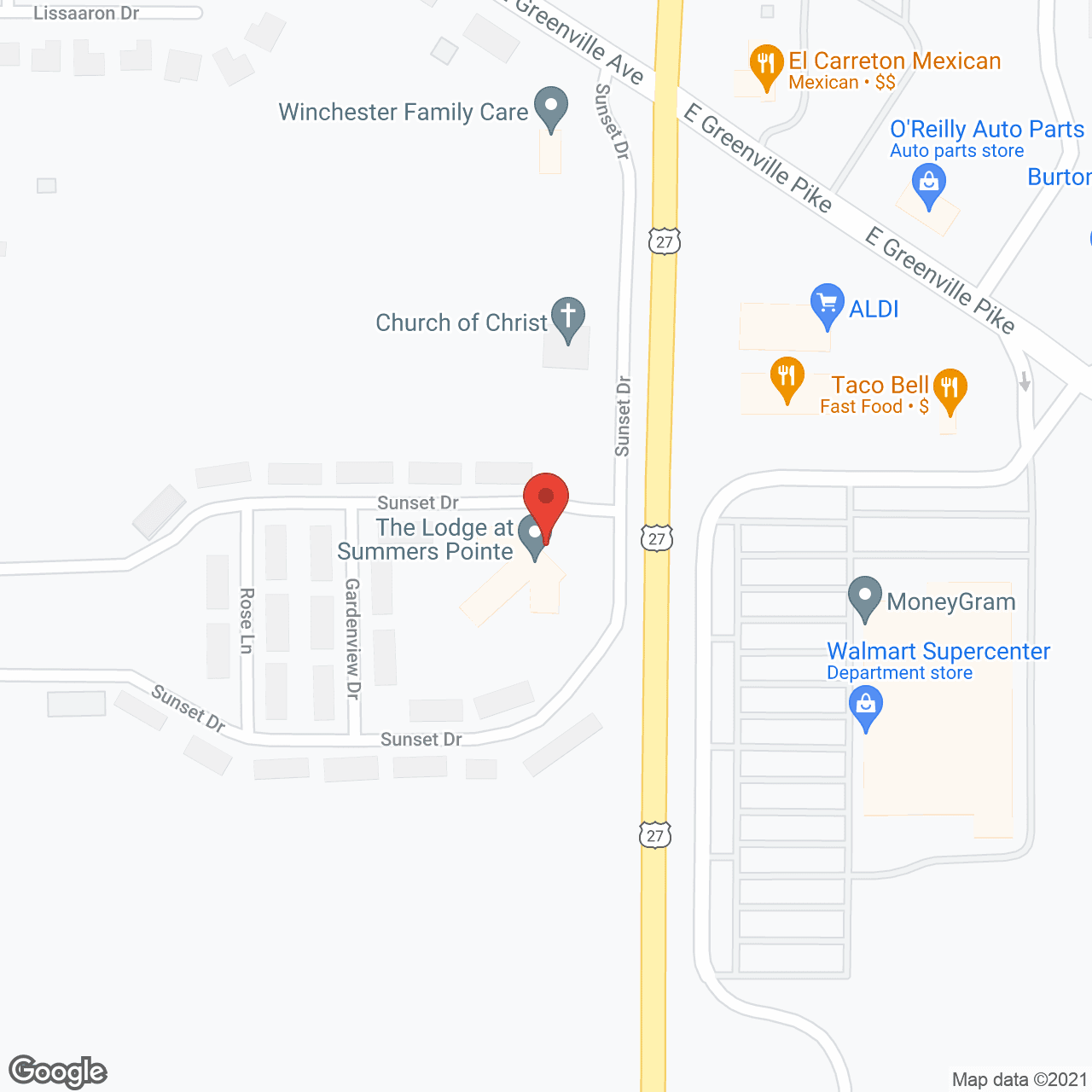 Map of the neighborhood around Seacoast at Summers Pointe
