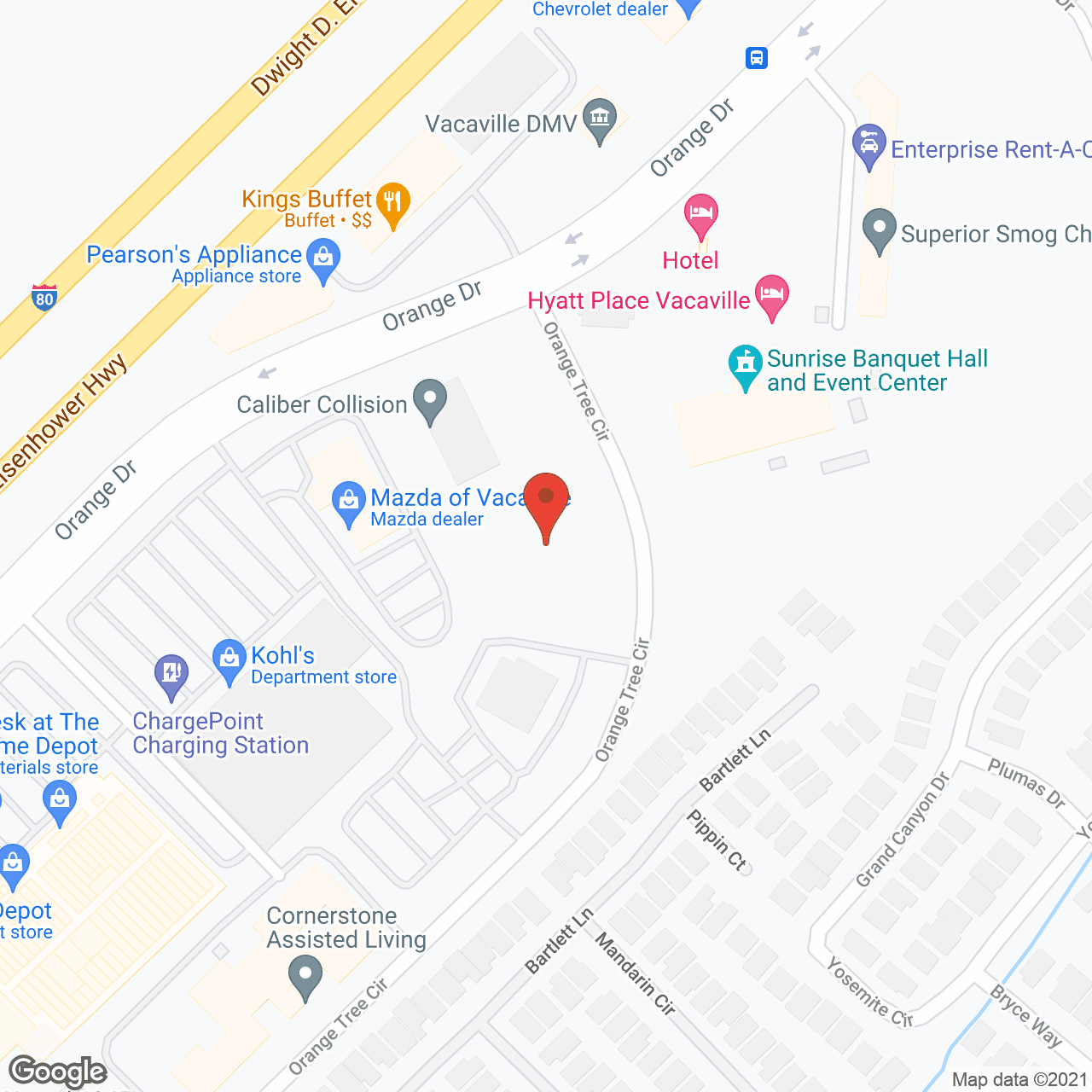 Map of the neighborhood around Vaca Valley Living