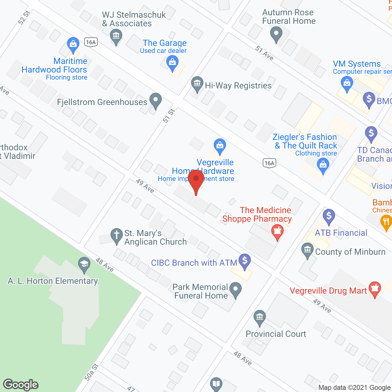 Map of the neighborhood around Grandview Manor