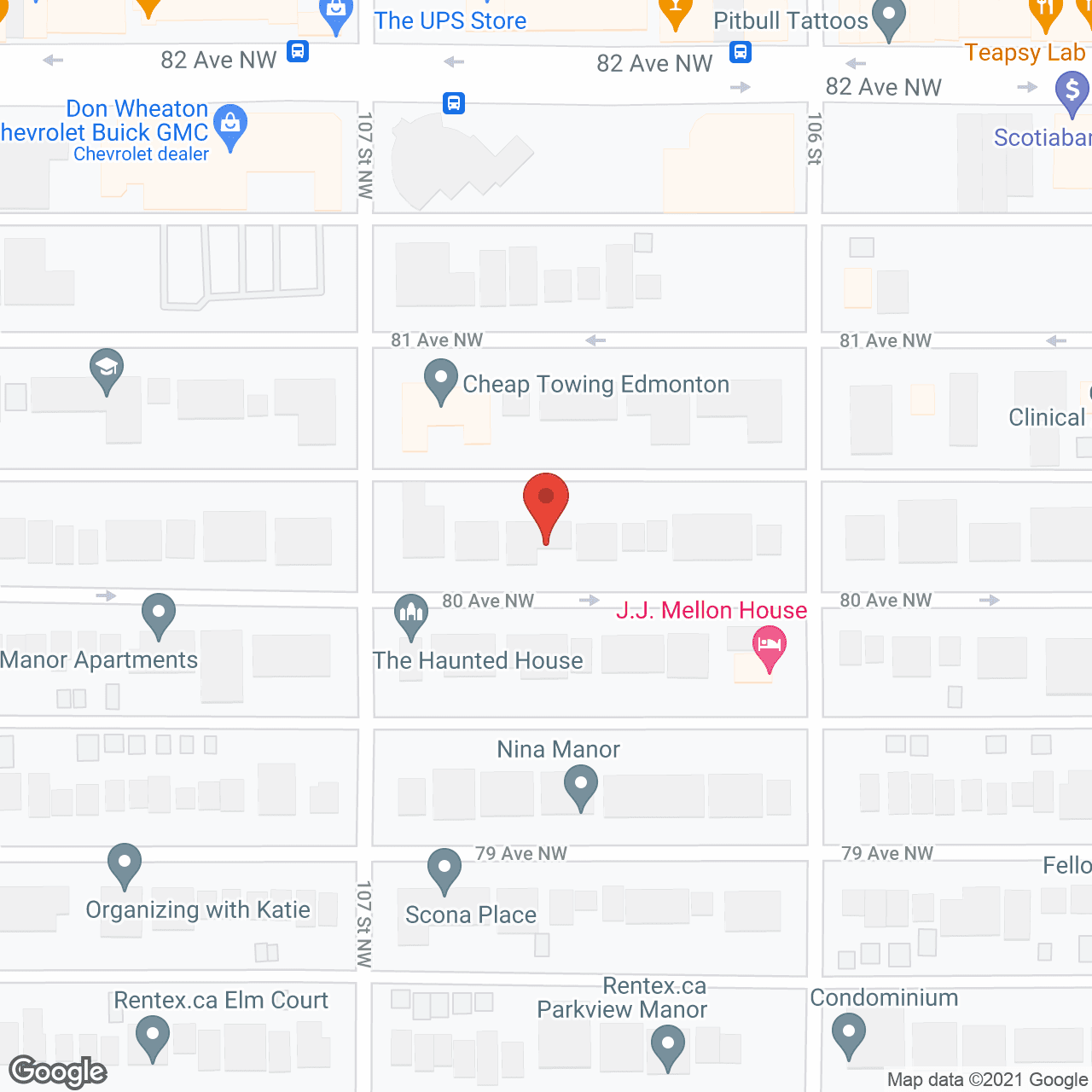 Map of the neighborhood around Strathcona Suites
