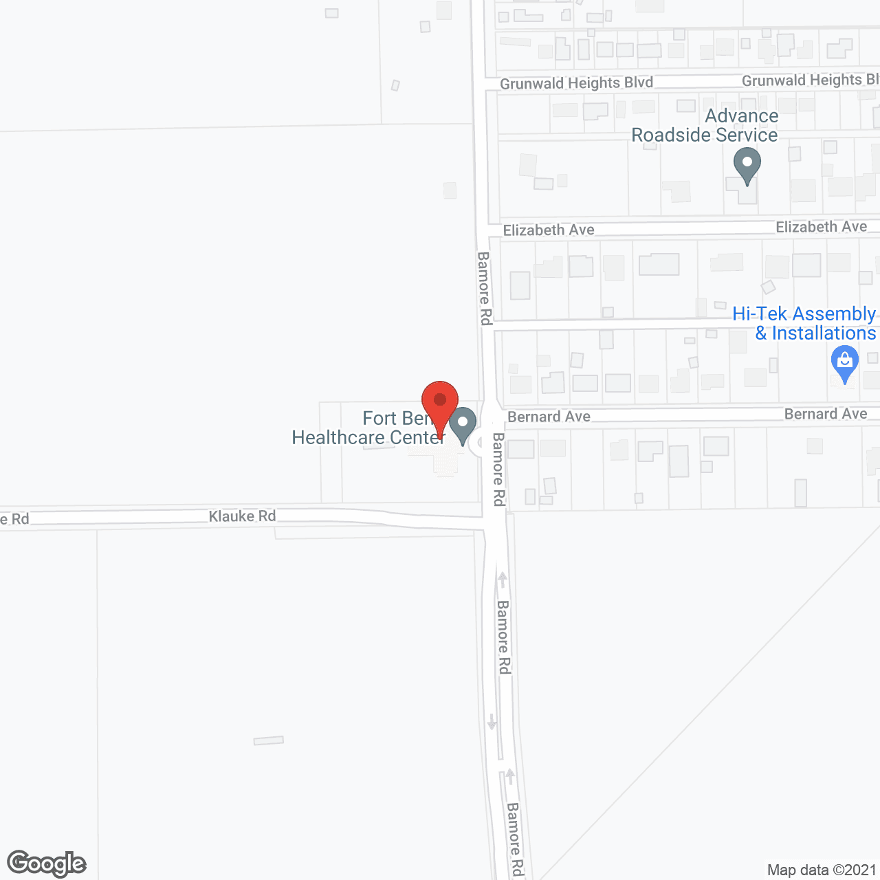 Map of the neighborhood around Fort Healthcare Ctr