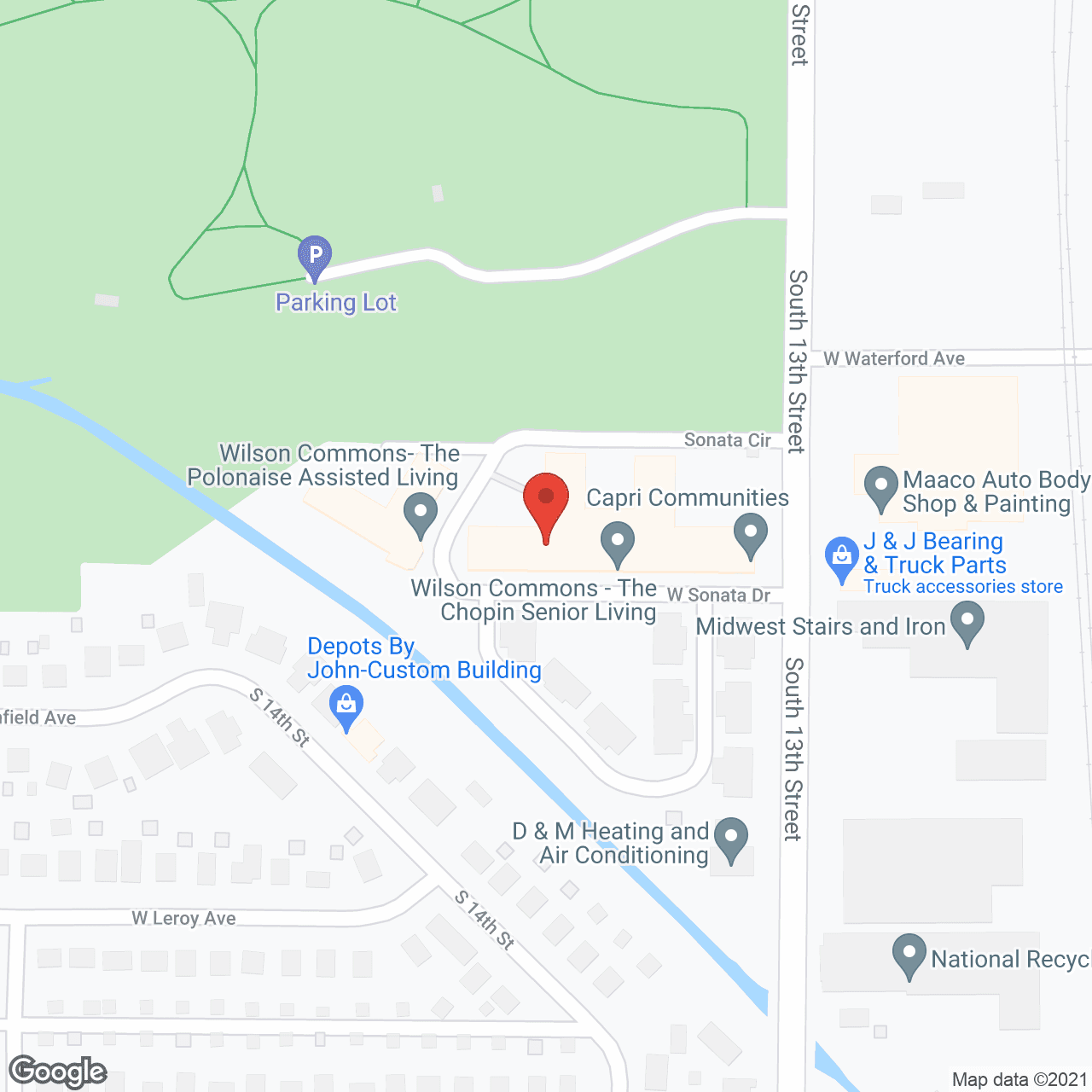 Map of the neighborhood around The Chopin at Wilson Commons