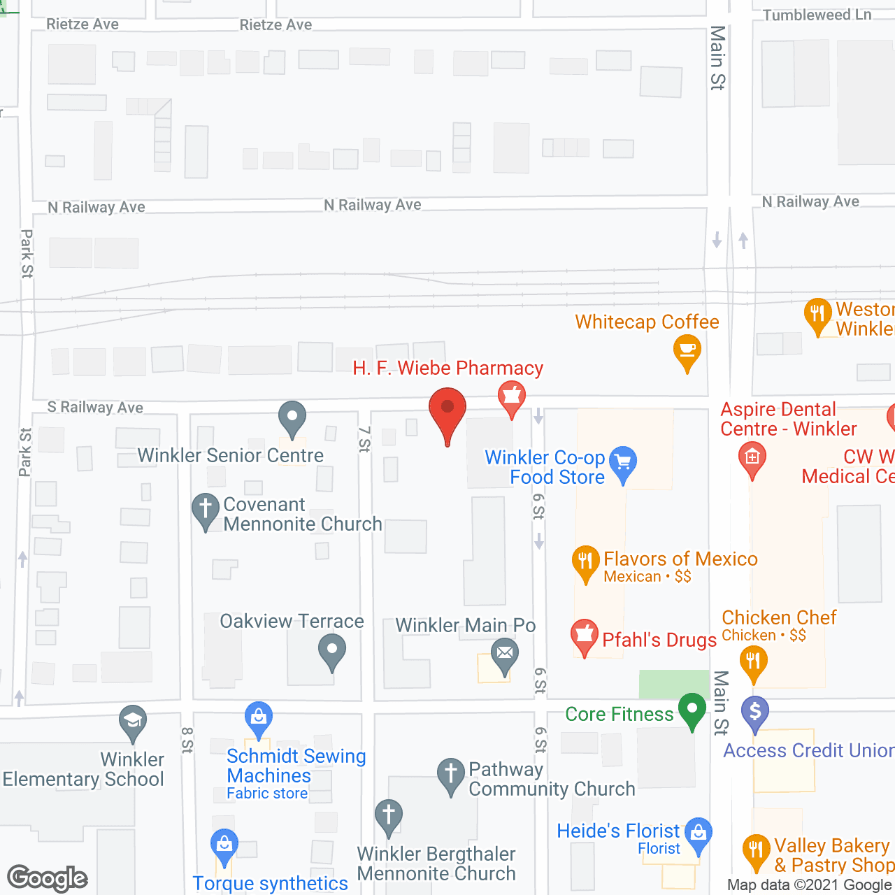 Map of the neighborhood around Buhler Active Living Centre