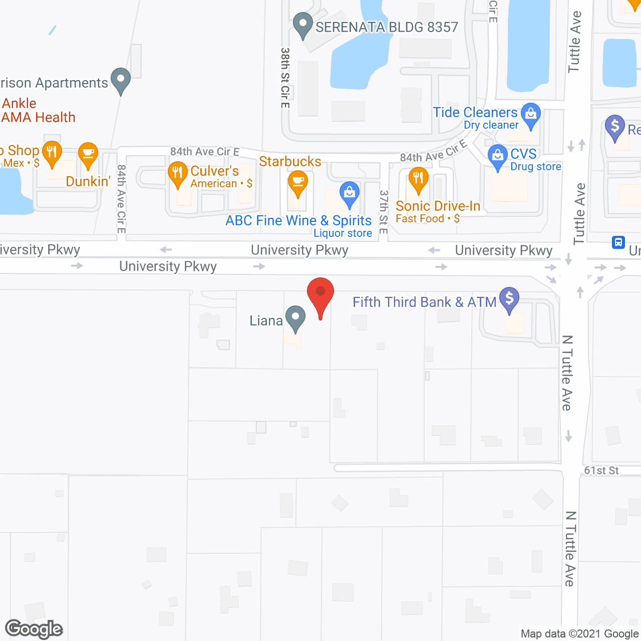 Map of the neighborhood around Liana of North Sarasota