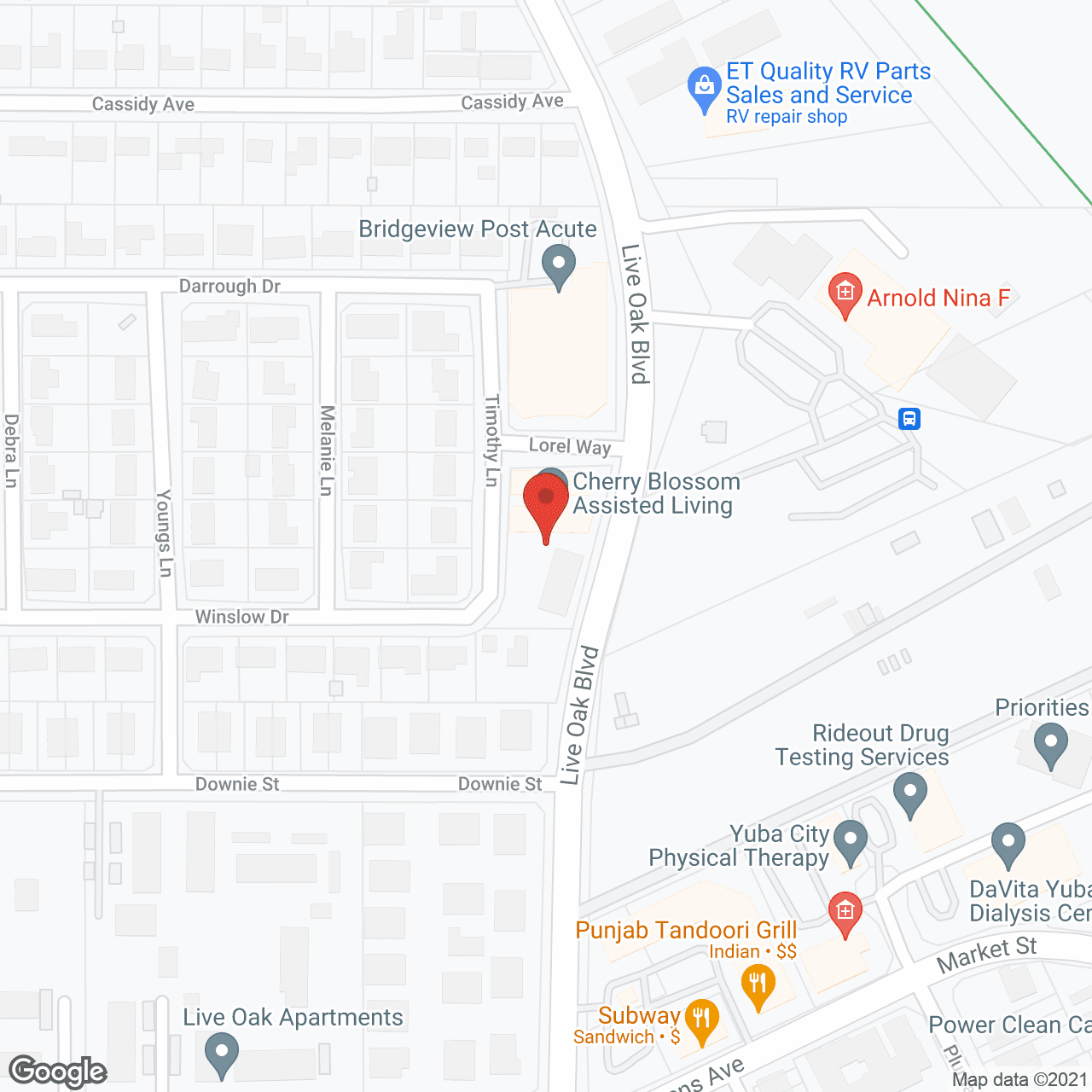 Map of the neighborhood around Cherry Blossom Assisted Living