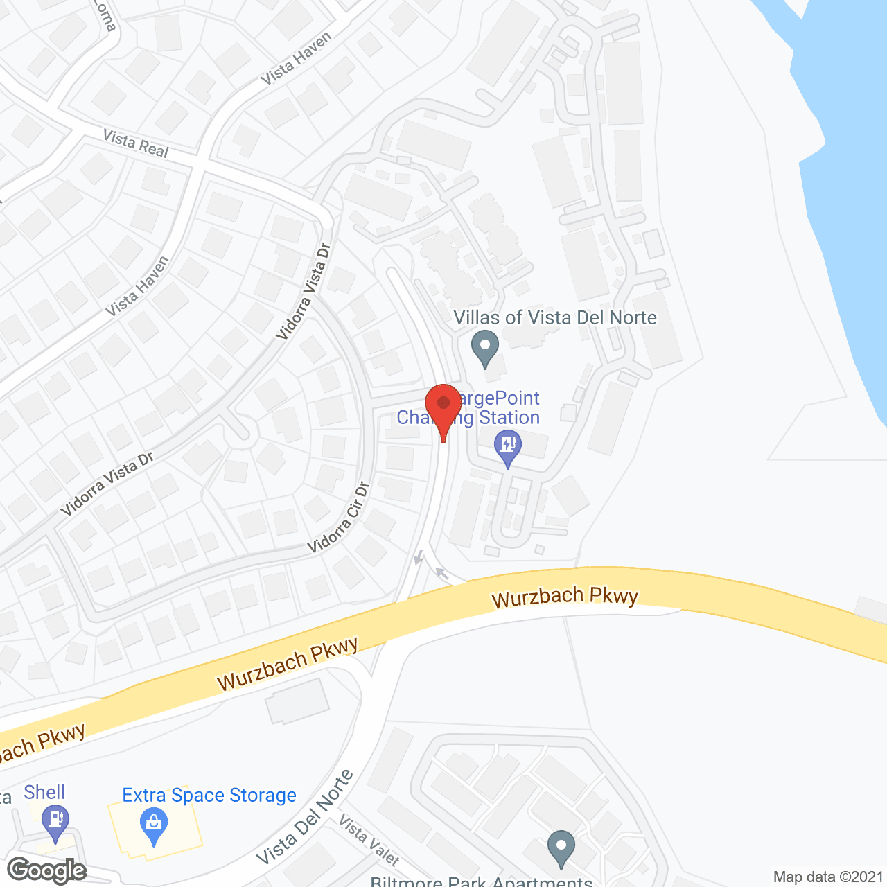 Map of the neighborhood around Villas Of Vista Del Norte