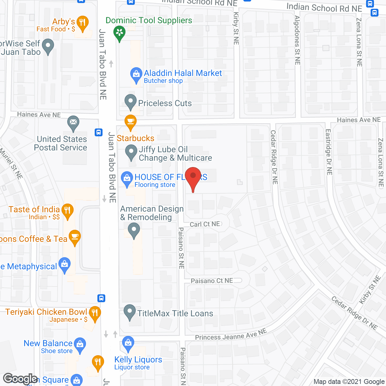 Map of the neighborhood around Brio Assisted Living
