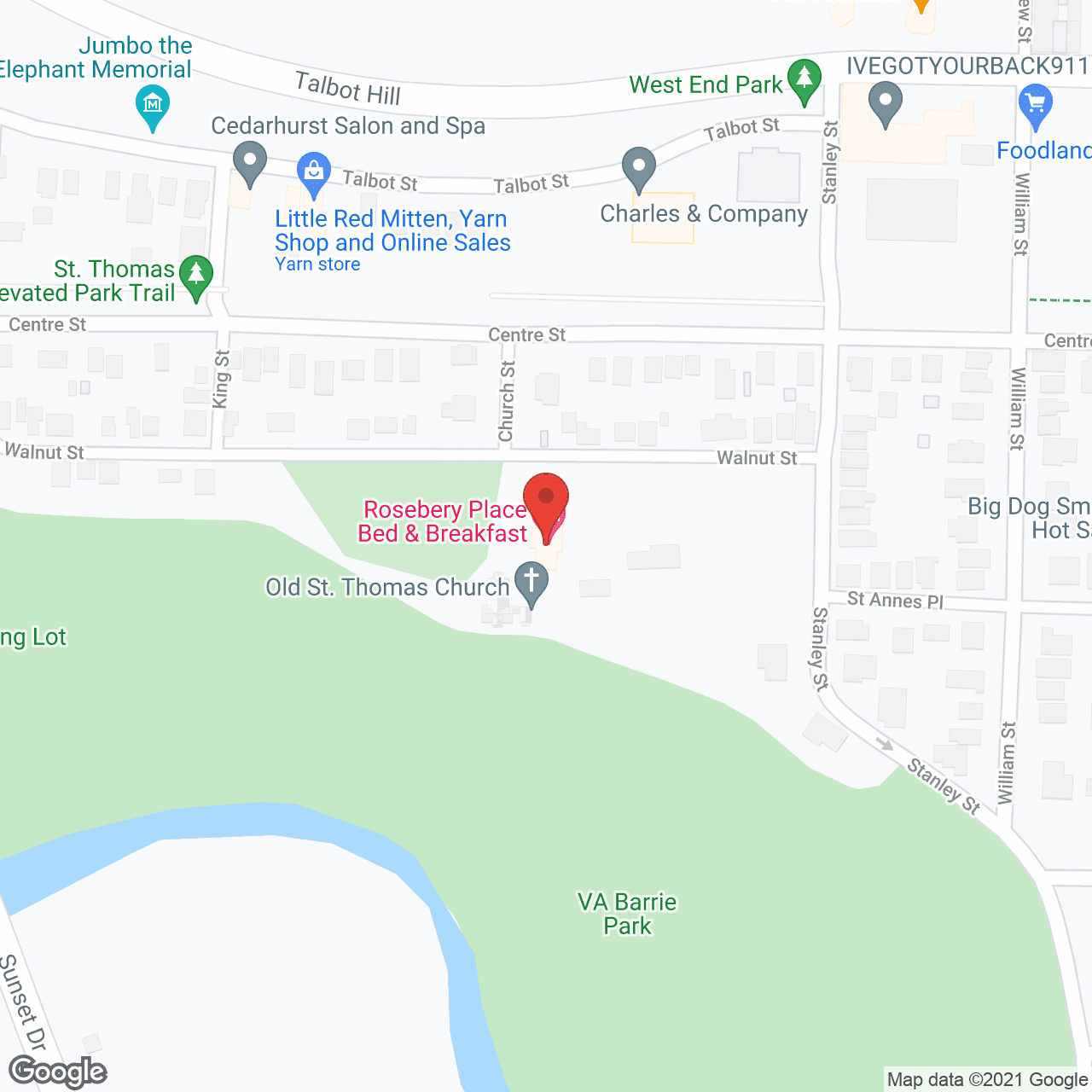 Map of the neighborhood around Walnut Manor