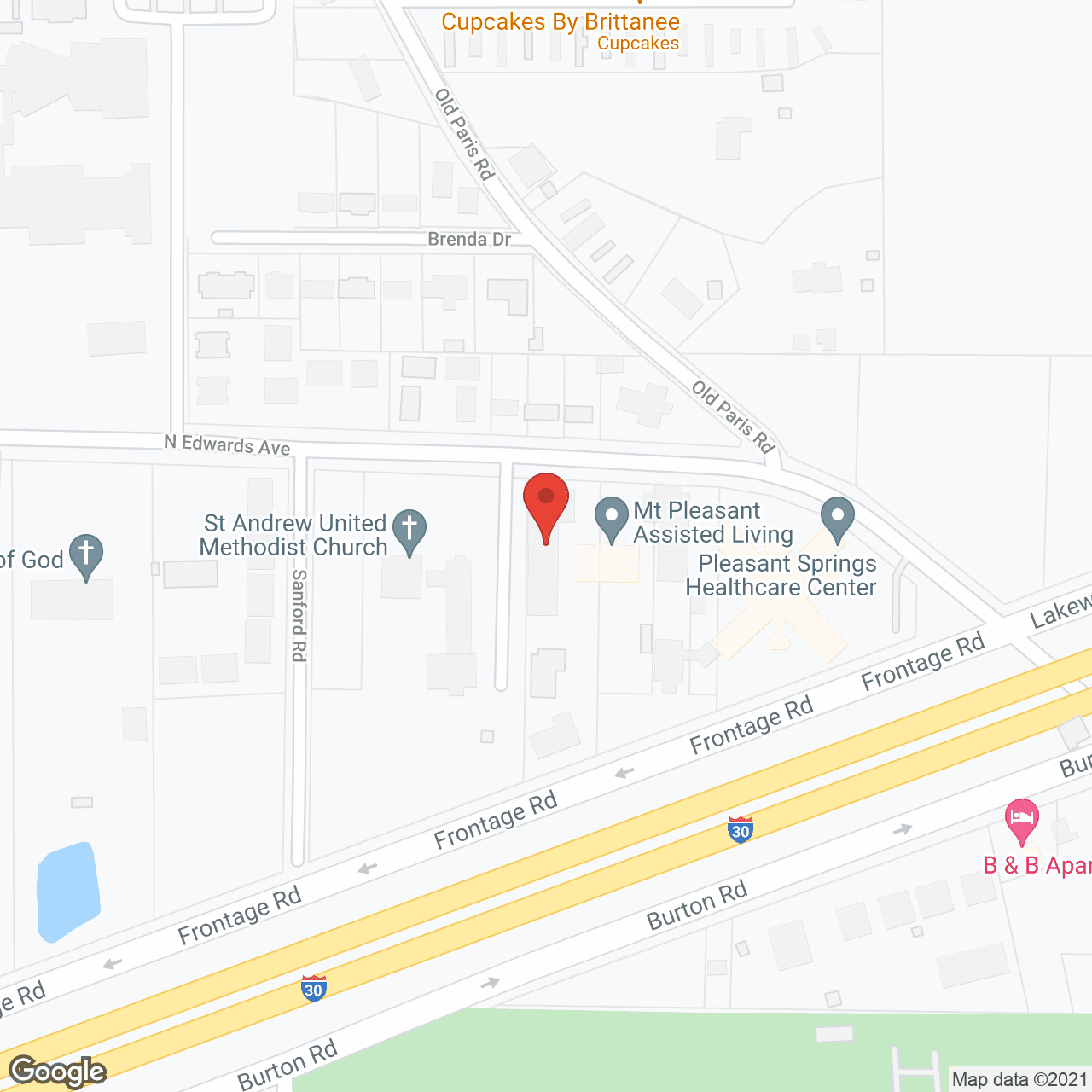Map of the neighborhood around Mount Pleasant Assisted Living