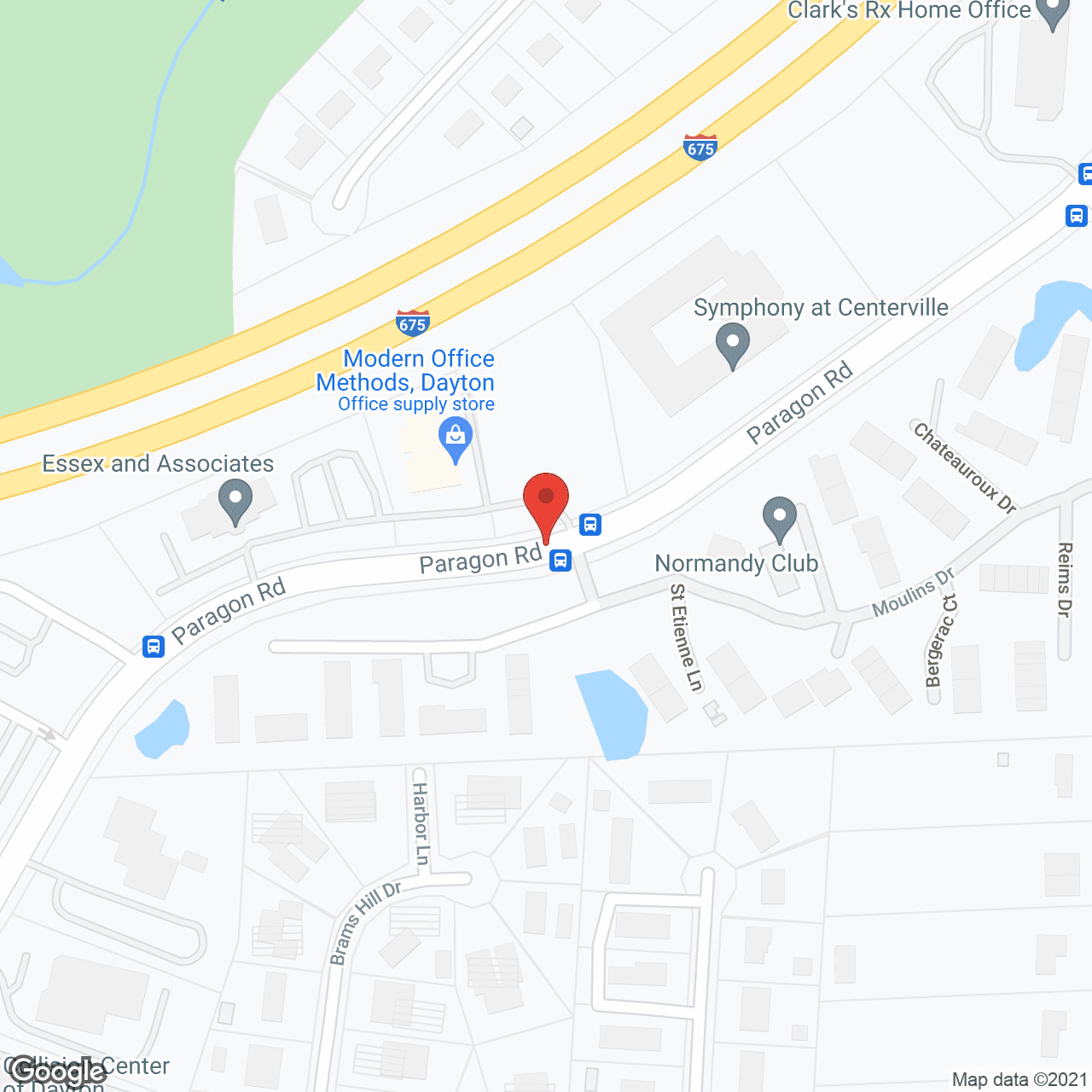 Map of the neighborhood around Symphony of Centerville