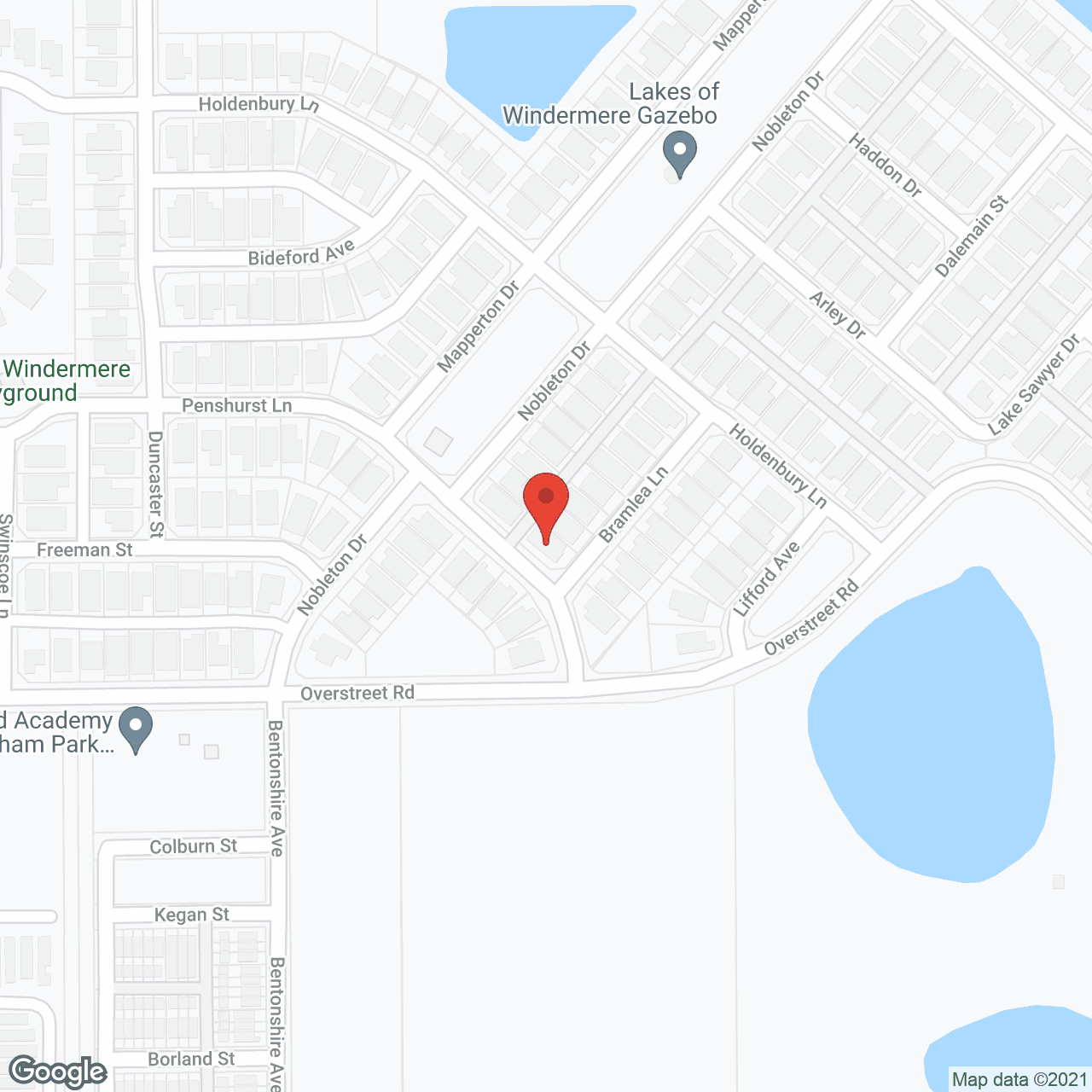 Map of the neighborhood around Windermere Assisted Living
