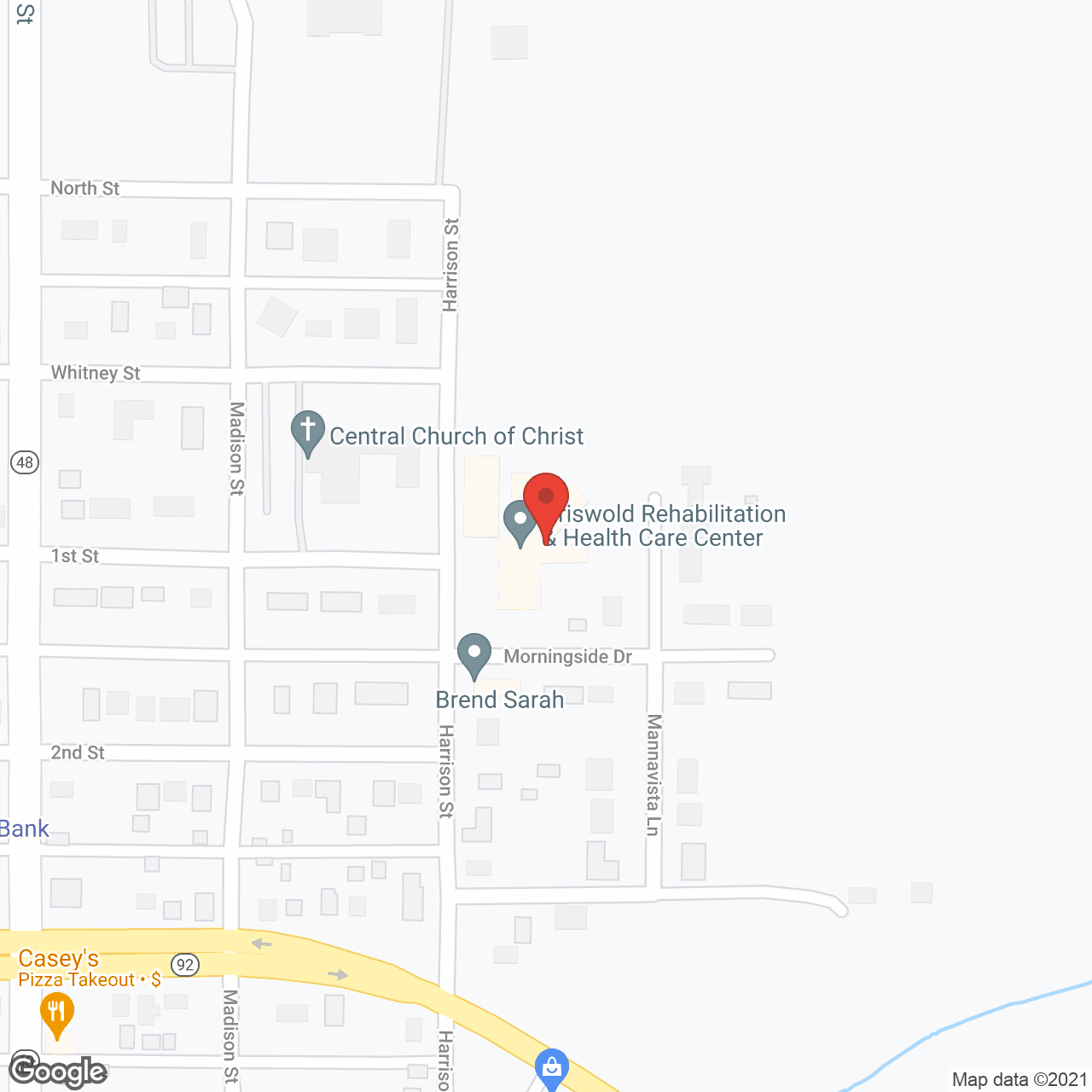 Map of the neighborhood around Griswold Assisted Living
