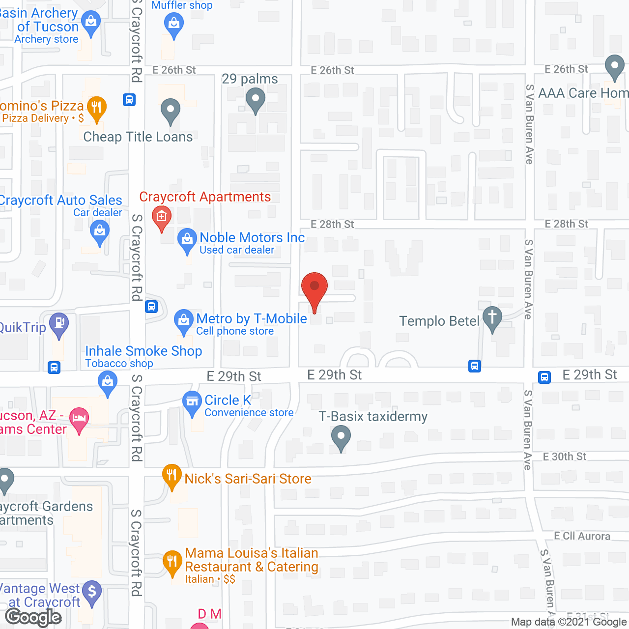 Map of the neighborhood around Jefferson Village