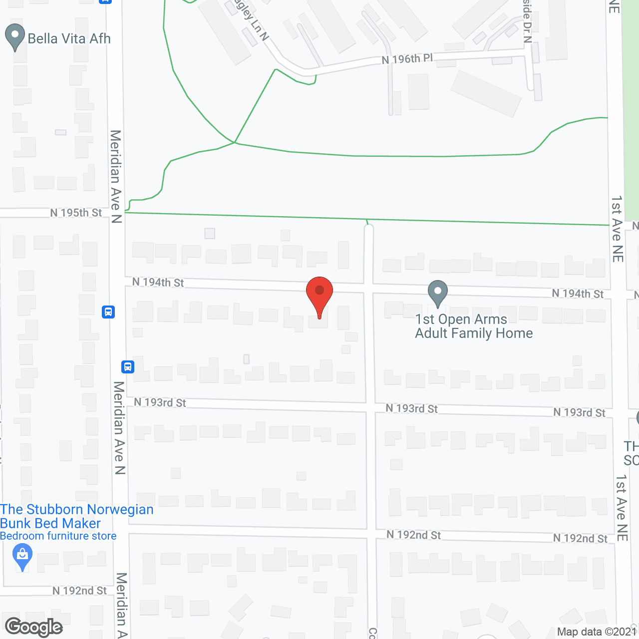 Map of the neighborhood around Echo Lake Adult Family Home