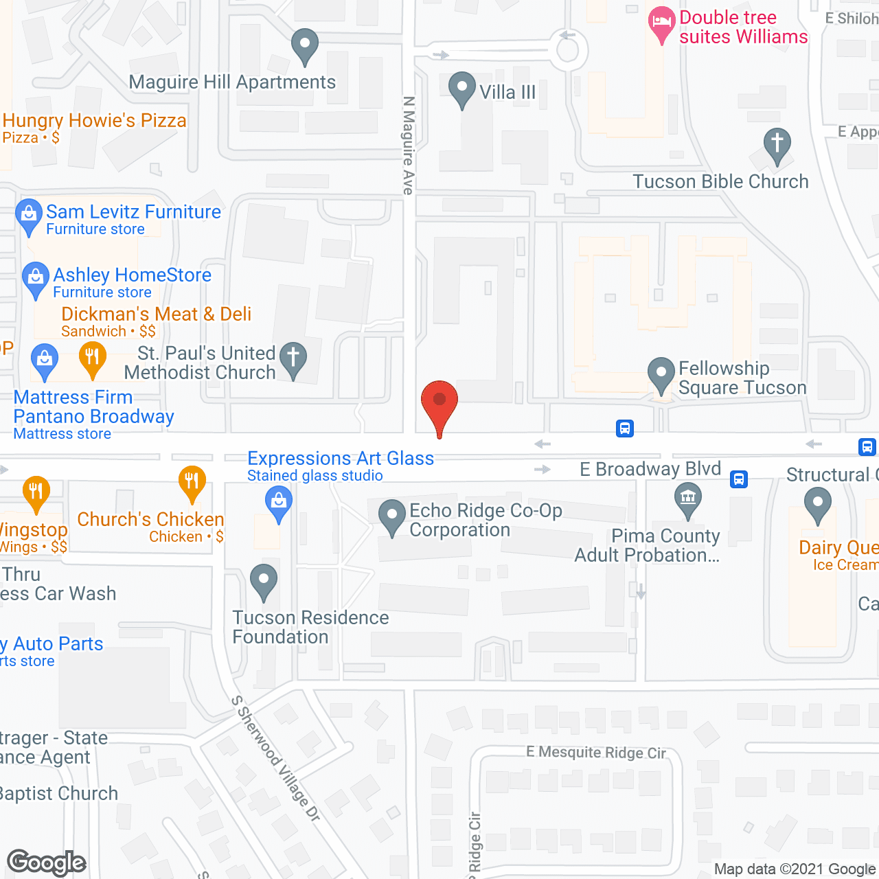 Map of the neighborhood around Fellowship Square at Tucson